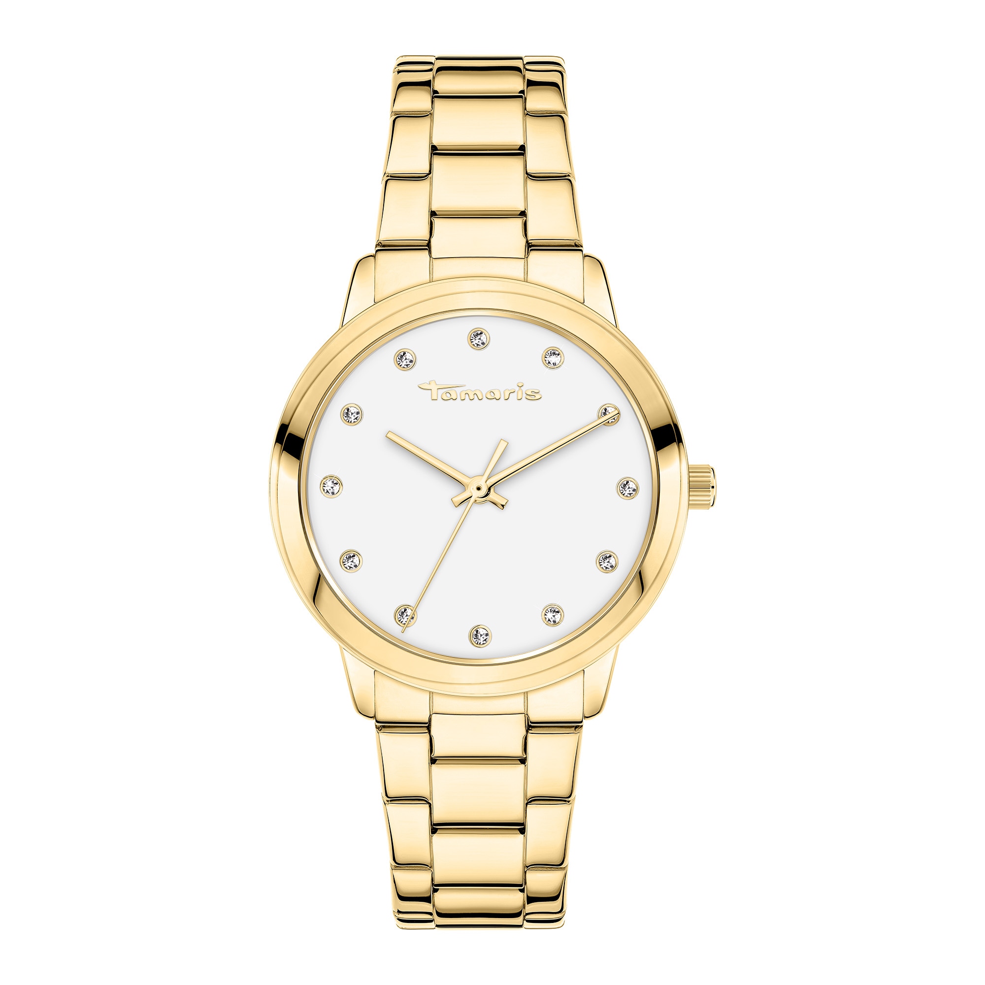 Tamaris Quarzuhr »The Elegance« Armbanduhr, Damenuhr, Edelstahlarmband, analog, Glassteine
