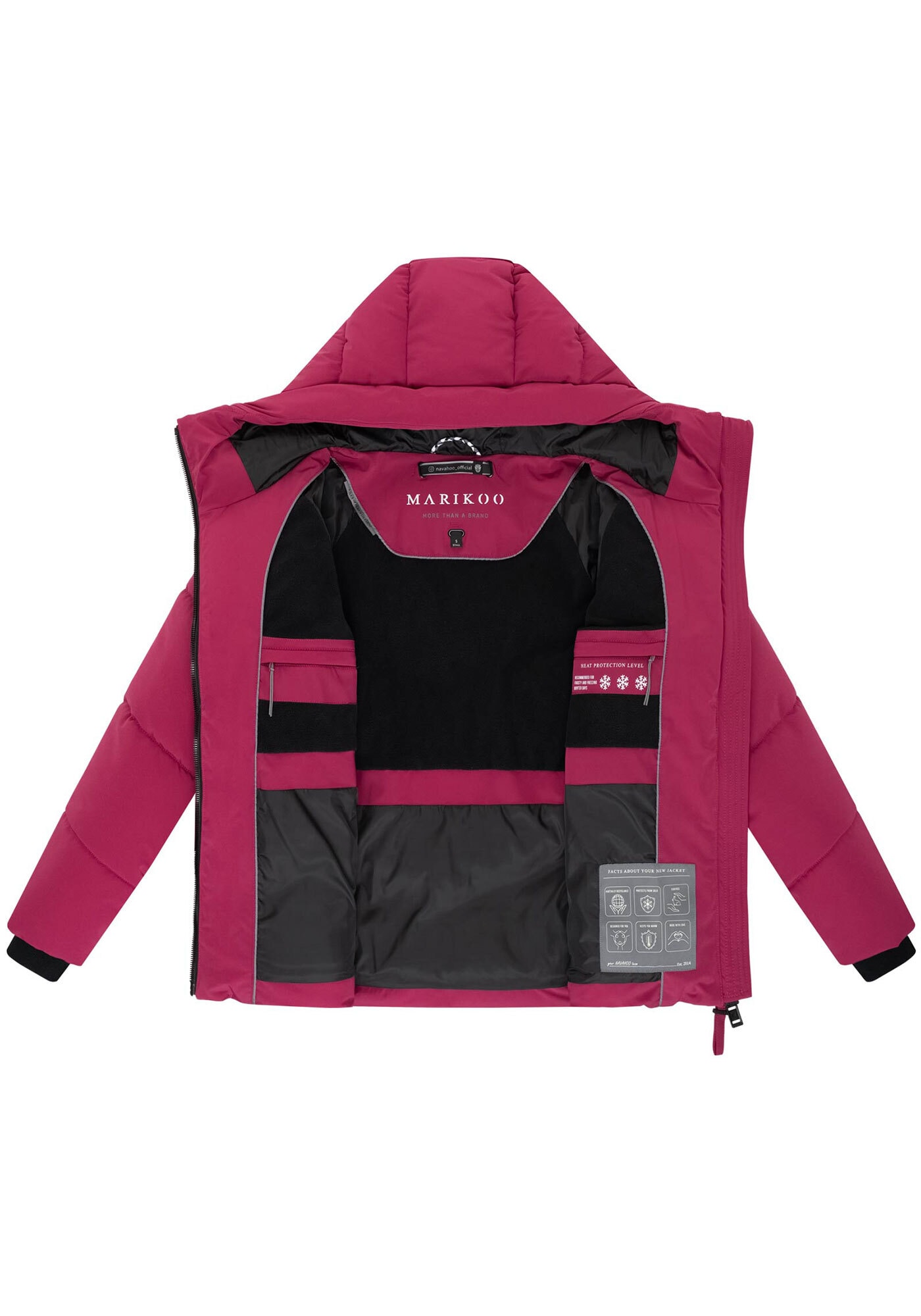 Marikoo Winterjacke »Kwamee«, Schräg gesteppte Winterjacke mit fester Kapuze
