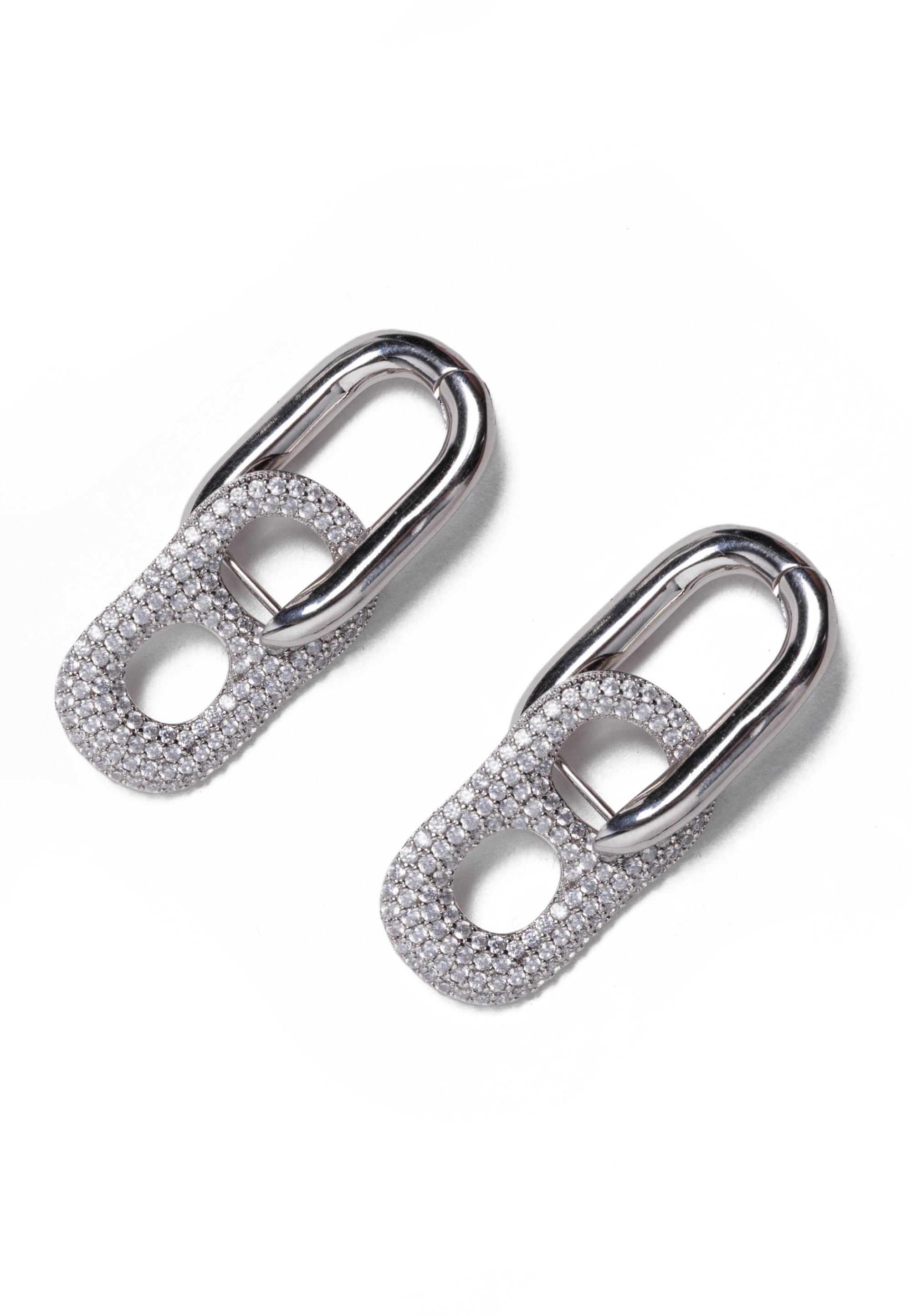 FILIPPA FIRENZE Paar Creolen »Dolce far Niente«, mit funkelnden Strass-Steinchen