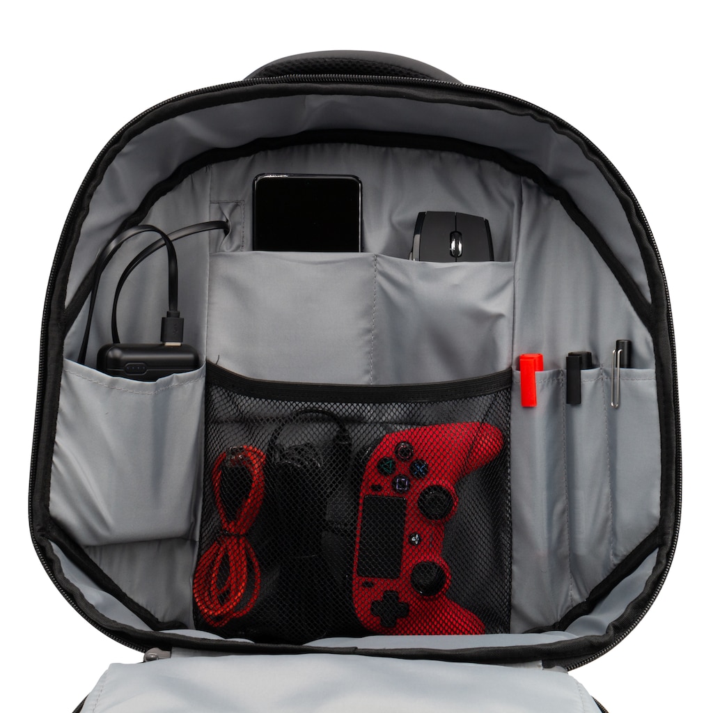 Hyrican Gaming-Laptoprucksack »Striker Game Bag TURTLE NOZ01495« mit App gesteuerte RBG-LED Display, wasserabweisend, gepolstert, für Notebooks bis 15,6 Zoll und Tablets bis 12 Zoll, Geheimfach