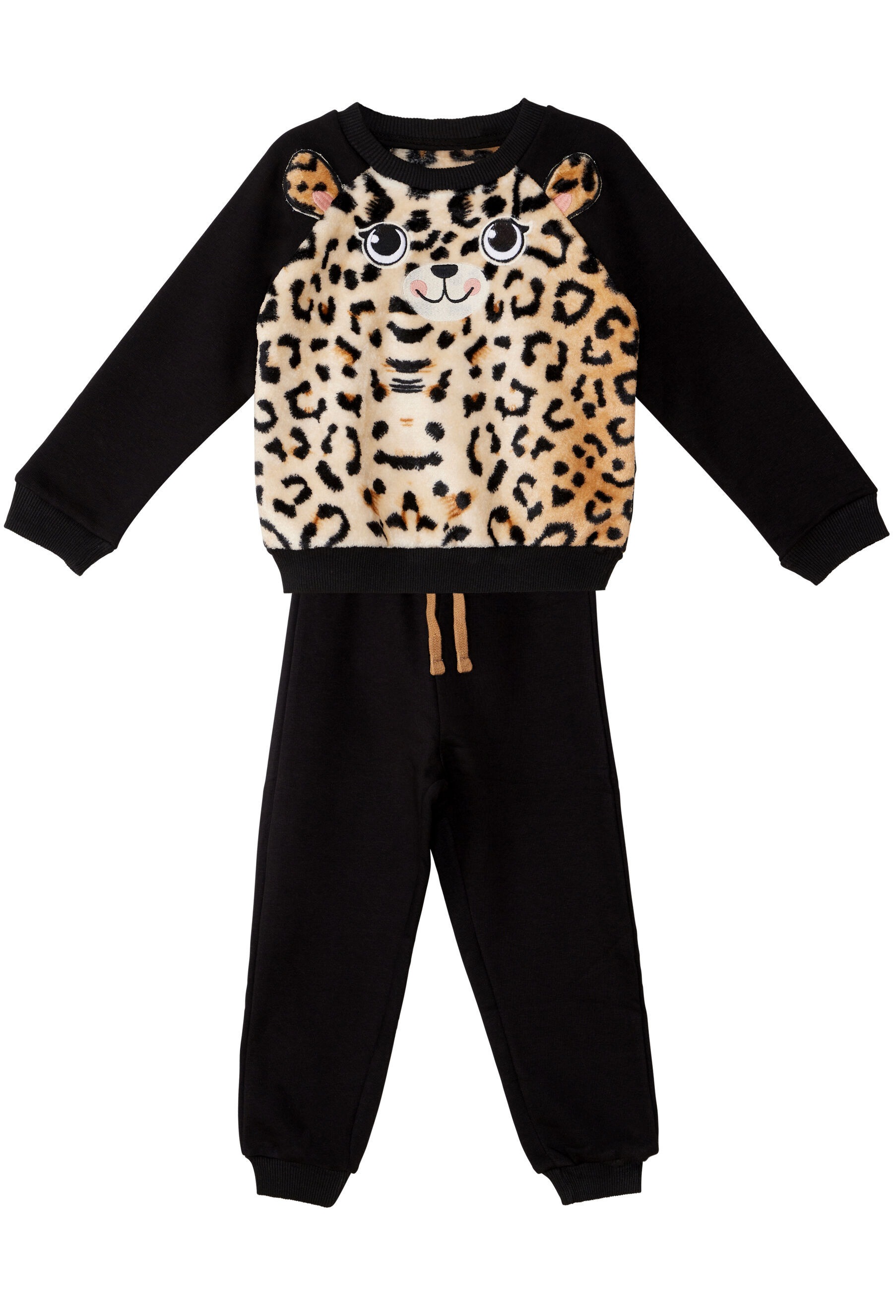 Denokids Hausanzug »Plush Leopard«, (2 tlg.), mit Leopardenmuster