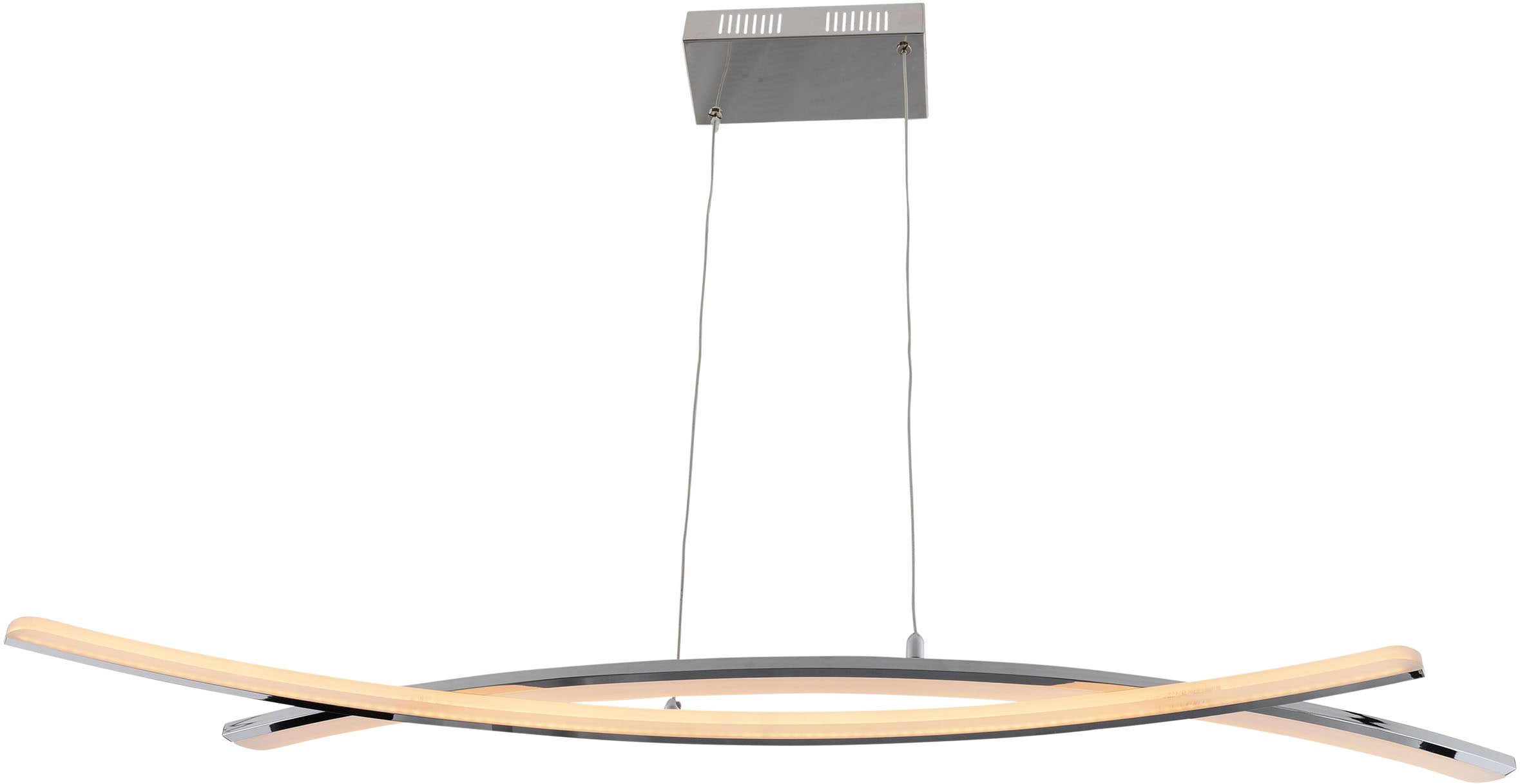 näve LED Pendelleuchte »Theo«, 1 flammig, Leuchtmittel LED-Modul | LED fest integriert, chromfarben, dimmbar mit Phasenan- und -abschnitt Dimmer, L: 72cm