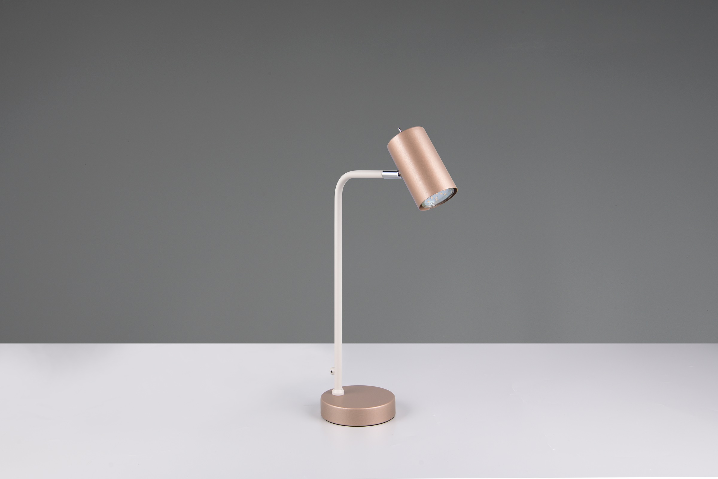 TRIO Leuchten Schreibtischlampe »MARLEY, exkl. 1x GU10 max 5W, Tischleuchte Höhe 45cm«, 1 flammig, Leuchtmittel GU10 | Leuchtmittel wechselbar, mit Kippschalter, Leuchtenkopf schwenkbar, 150cm Anschlusskabel