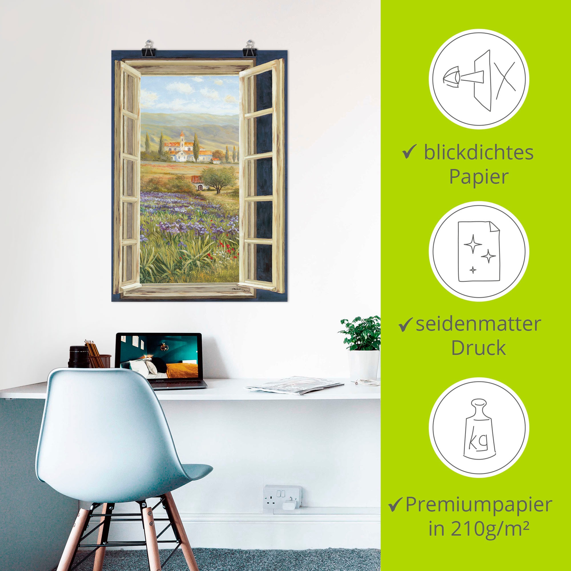 Artland »Provence Fensterblick« Bilder von Europa 1 Stk. tlg. ohne Rahmen