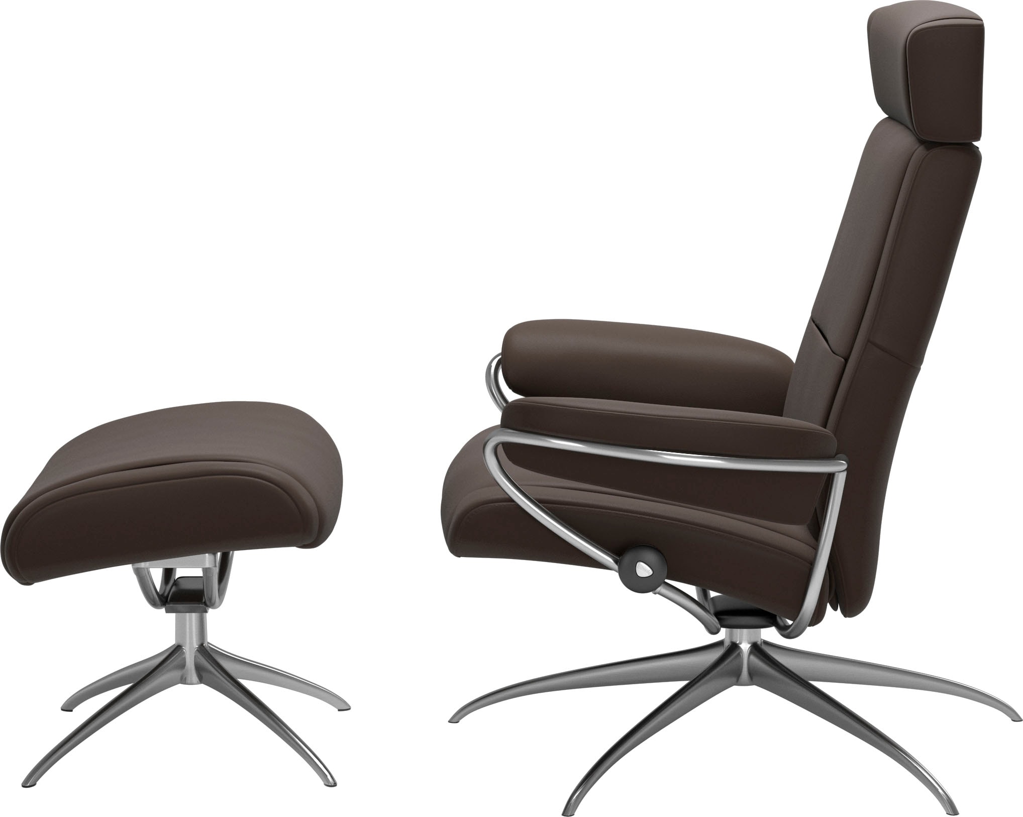 Stressless® Relaxsessel »Paris«, Low Back mit Kopfstütze, mit Star Base, Gestell Chrom