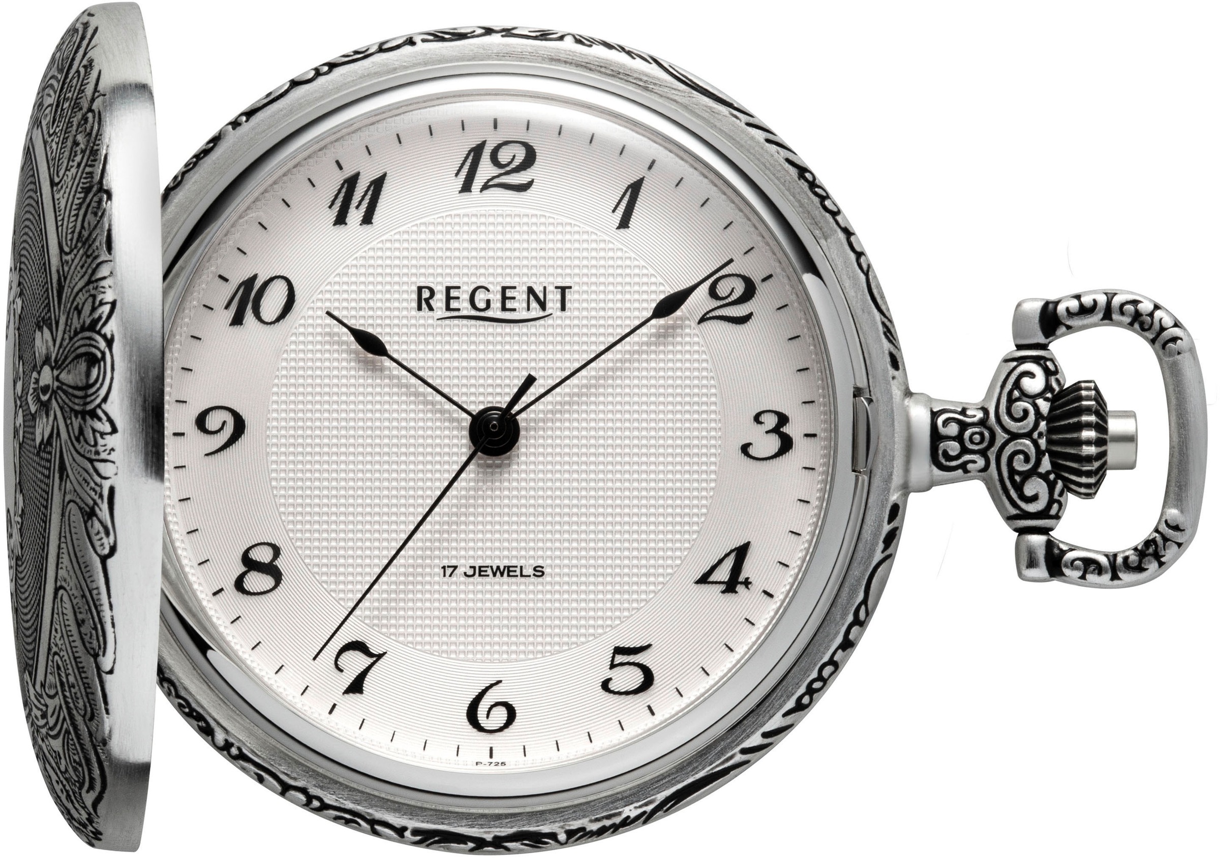 REGENT Damen Taschenuhr "P725-19467749", silber, Taschenuhren, Herrenuhr, Handaufzug, Acrylglas