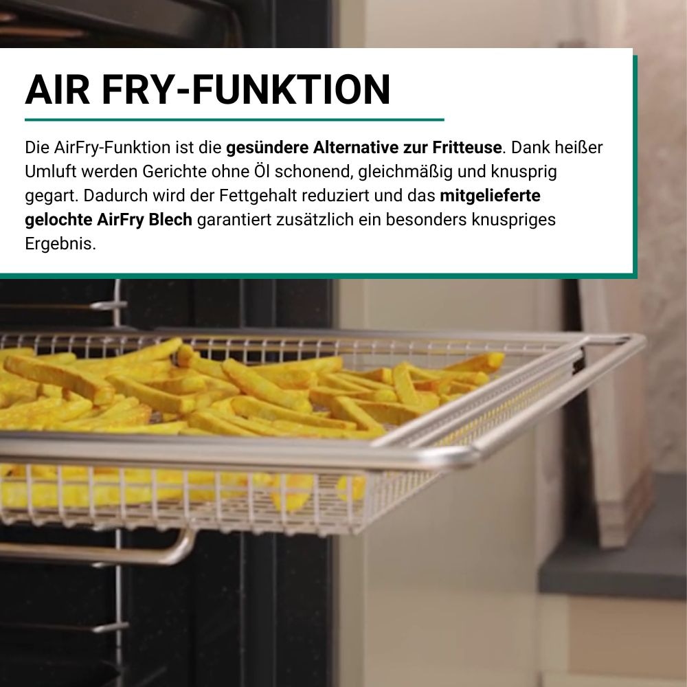 BAUKNECHT Einbaubackofen  »BBI4S8HM1SK«, mit 1-fach-Teleskopauszug, Hydrolyse, AirFry-Funktion, Pizzafunktion, 1-fach-Teleskopauszug, Gentle Steam