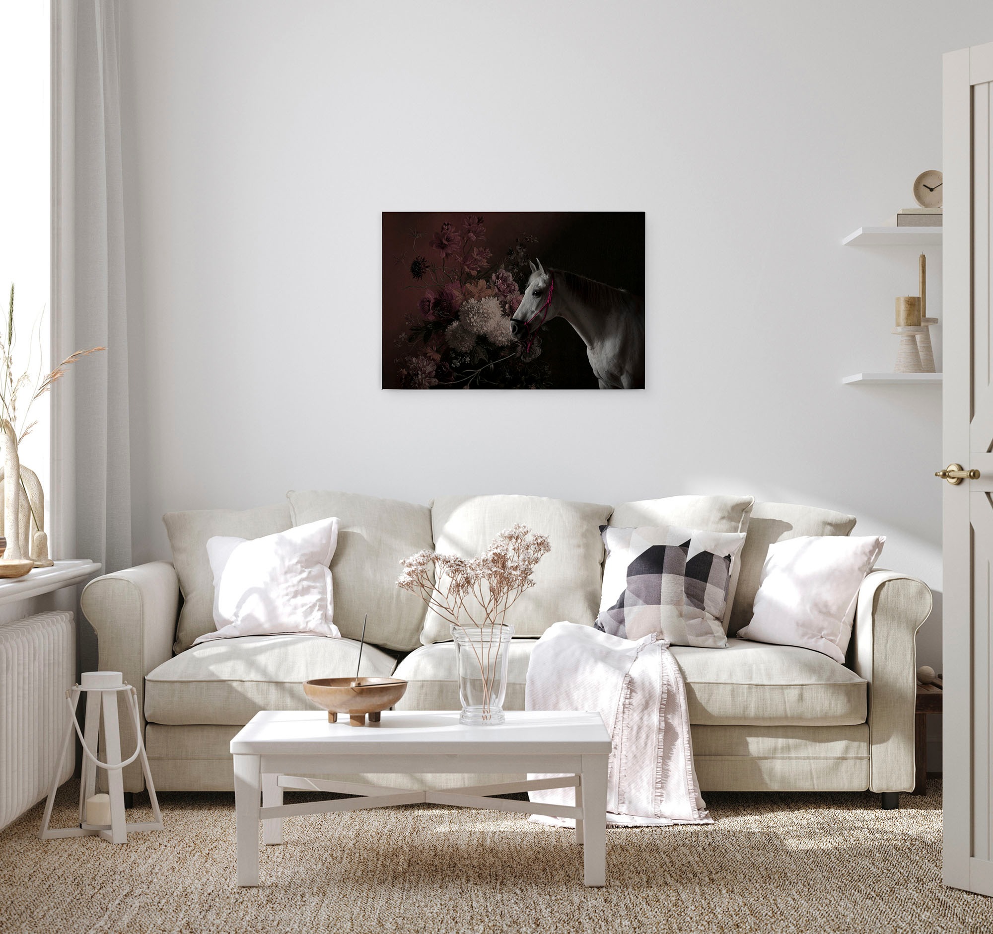 A.S. Création Leinwandbild »horses«, Kunst-Tiere-Kinder, (1 St.), Keilrahmen Bild Blumen Floral Pferd Leinwand-Bild Wohnzimmer modern