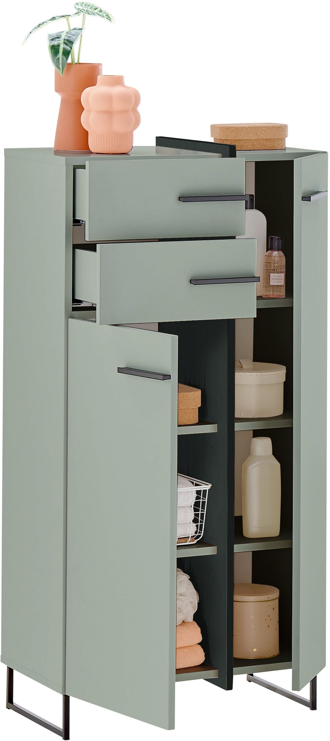 BASIC by Balculina Midischrank »Palermo, BxHxT 60x119x35 cm« 1 Stk. tlg. Breite 60cm, Softclose, Metallfüße