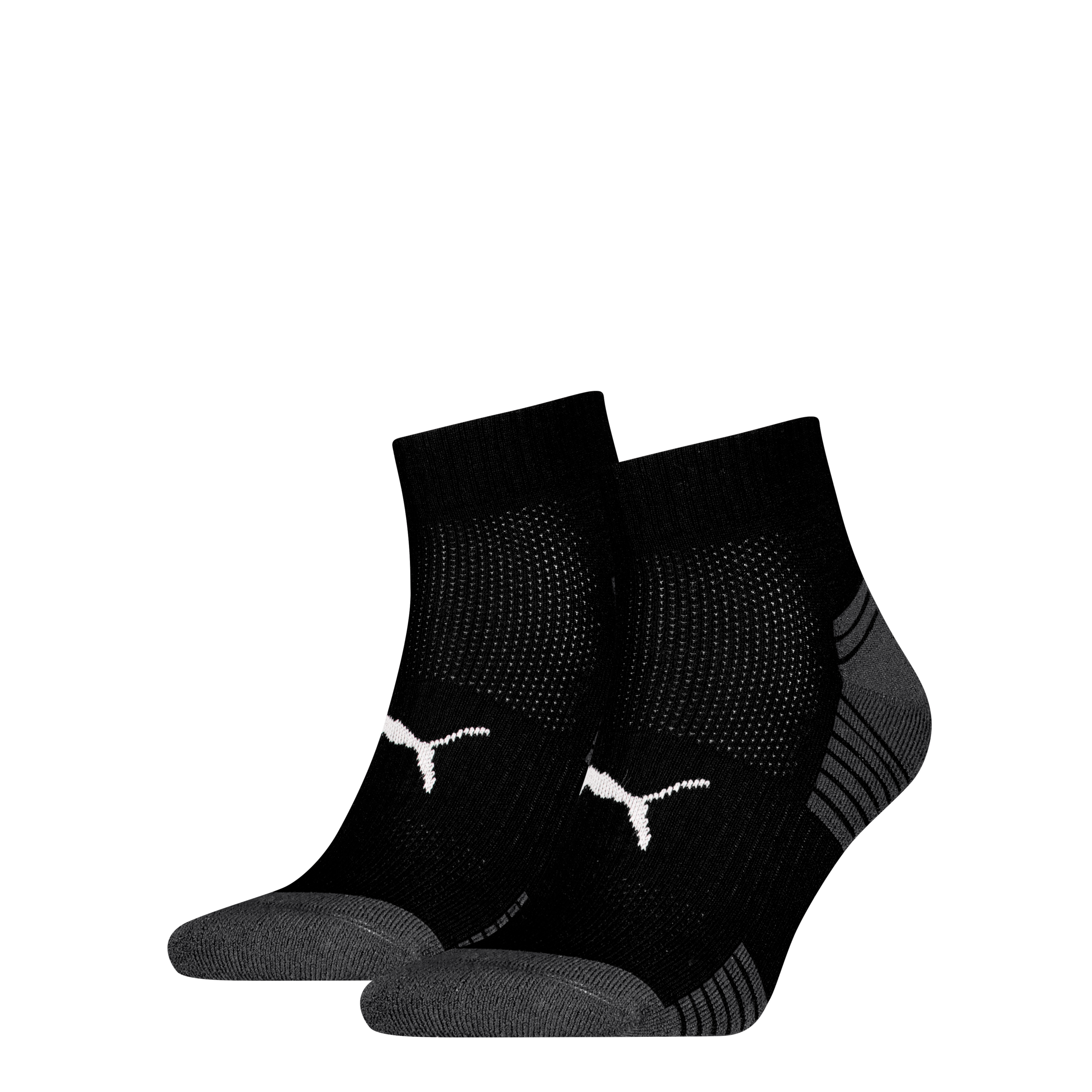 PUMA Kurzsocken "PUMA UNISEX SPORT CUSHIONED QUARTER 2P" 2 Paar, Rippenbündchen, optimierte Dämpfung für zusätzlichen Komfort