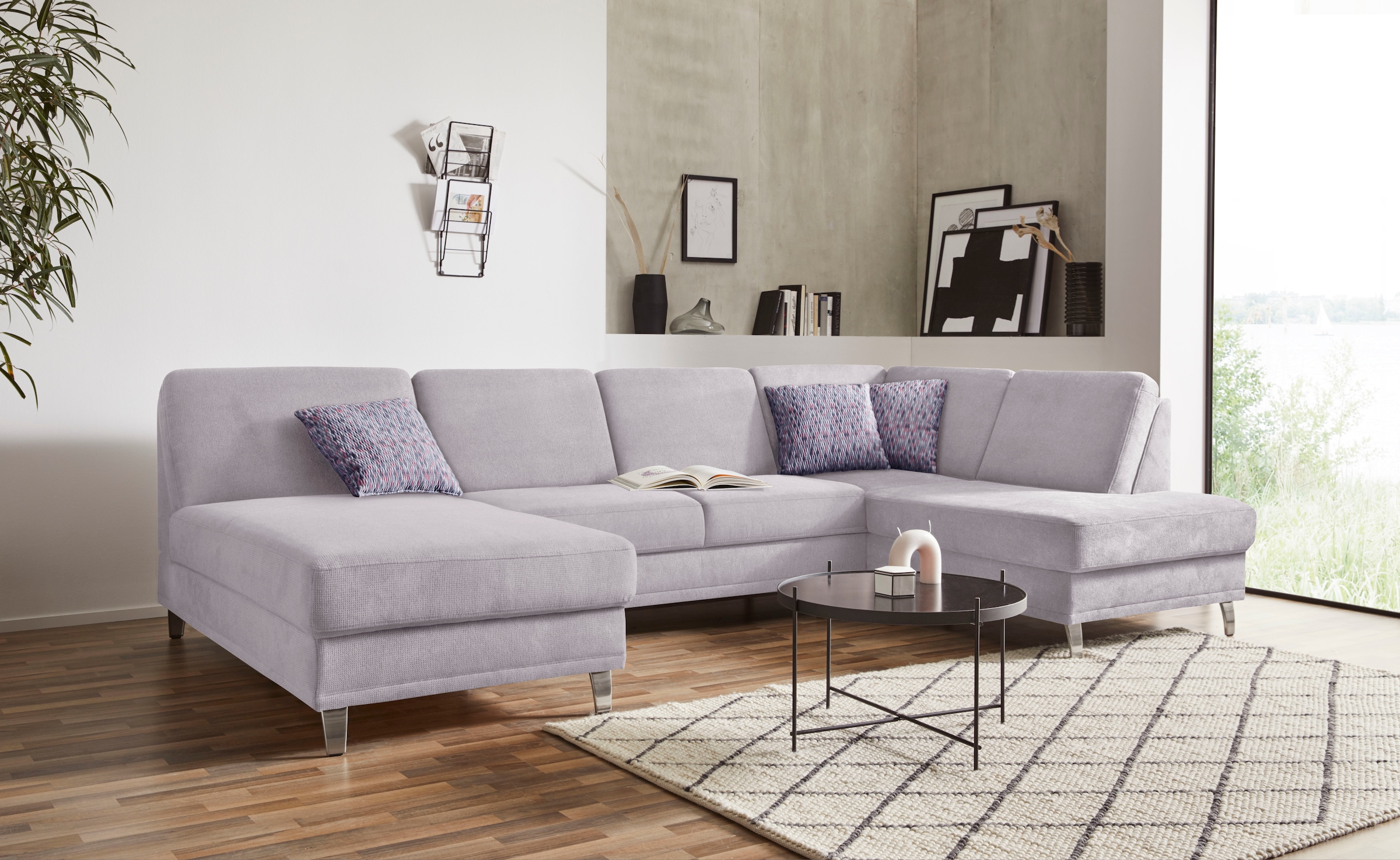 sit&more Wohnlandschaft "Clio U-Form" wahlweise mit Schlaffunktion und Bettkasten, inklusive Federkern