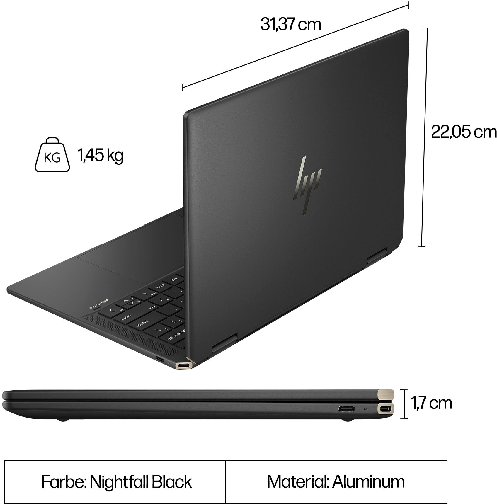 HP Convertible Notebook »14-eu0078ng«, 35,6 cm, / 14 Zoll, Intel, Core Ultra 7, ARC, 2000 GB SSD