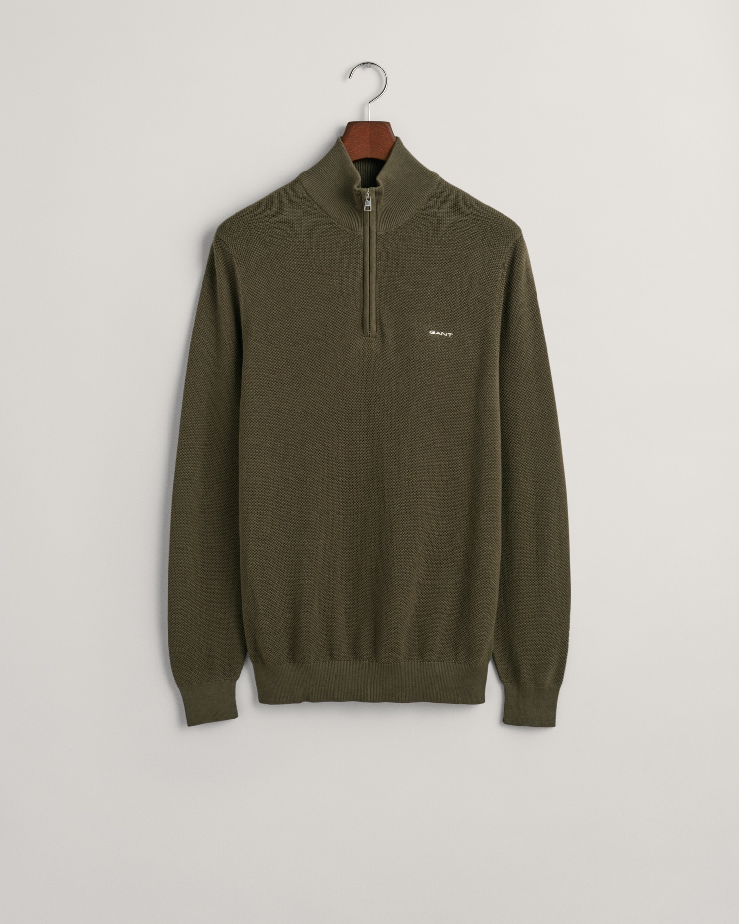 Gant Troyer »COTTON PIQUE HALF ZIP«, mit Piqué-Struktur
