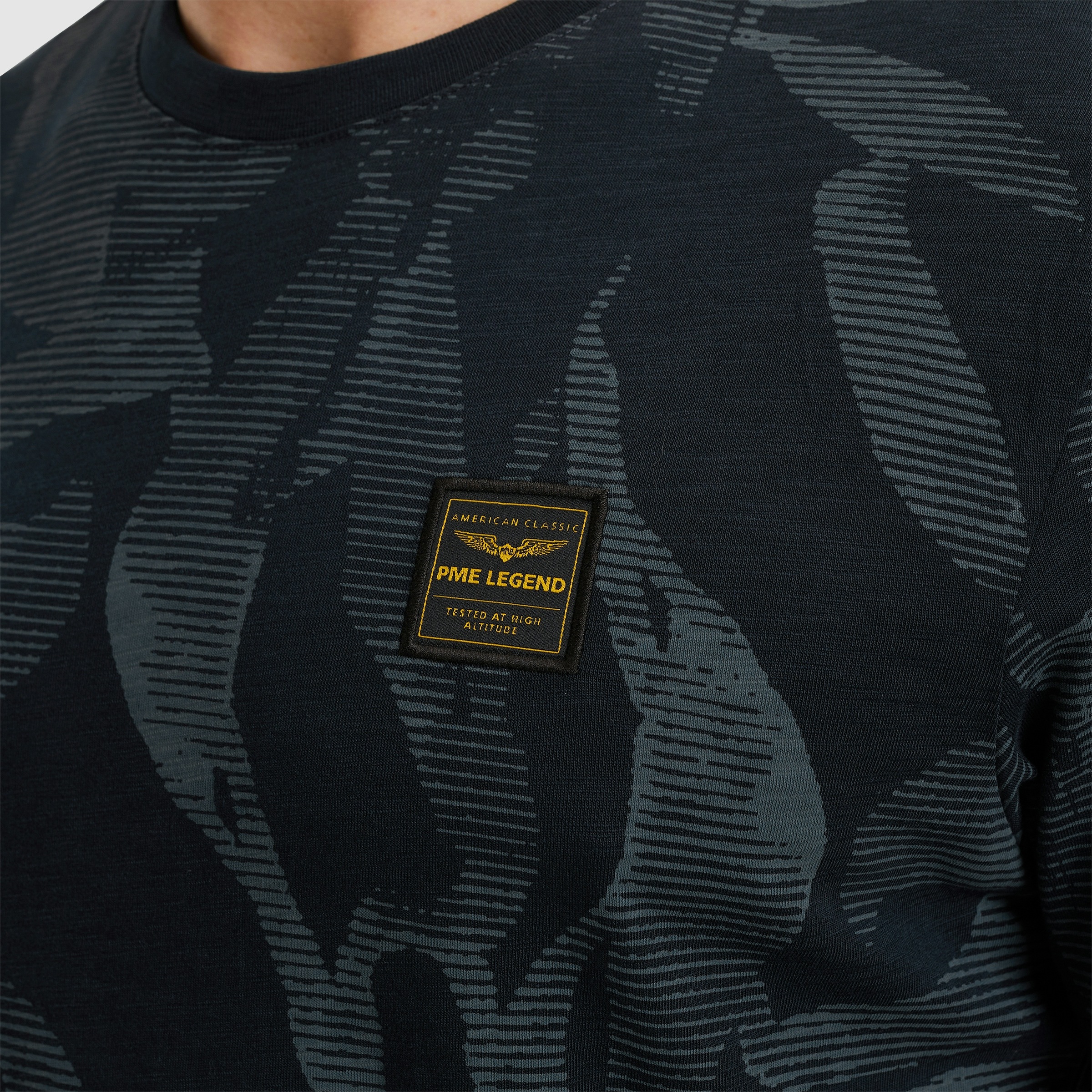 PME LEGEND T-Shirt »Short sleeve r-neck slub jersey aop«, mit All-Over Print