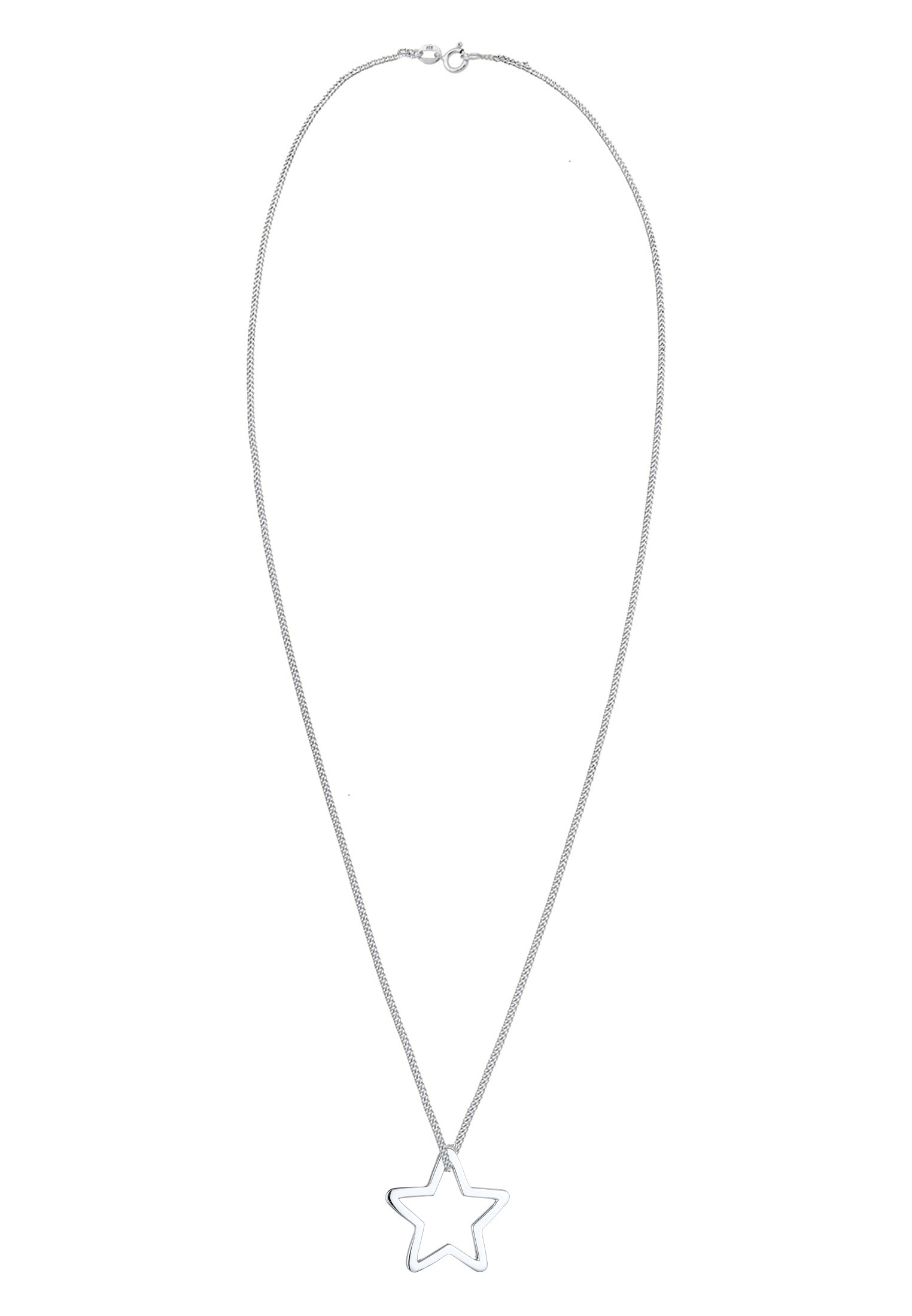 Kette mit Anhänger ELLI "Anhänger Stern 925 Sterling Silber" Gr. 45, silber, Halsketten, Damen, 45, ohne Stein, Silber 925 (Sterlingsilber), L: 45 2