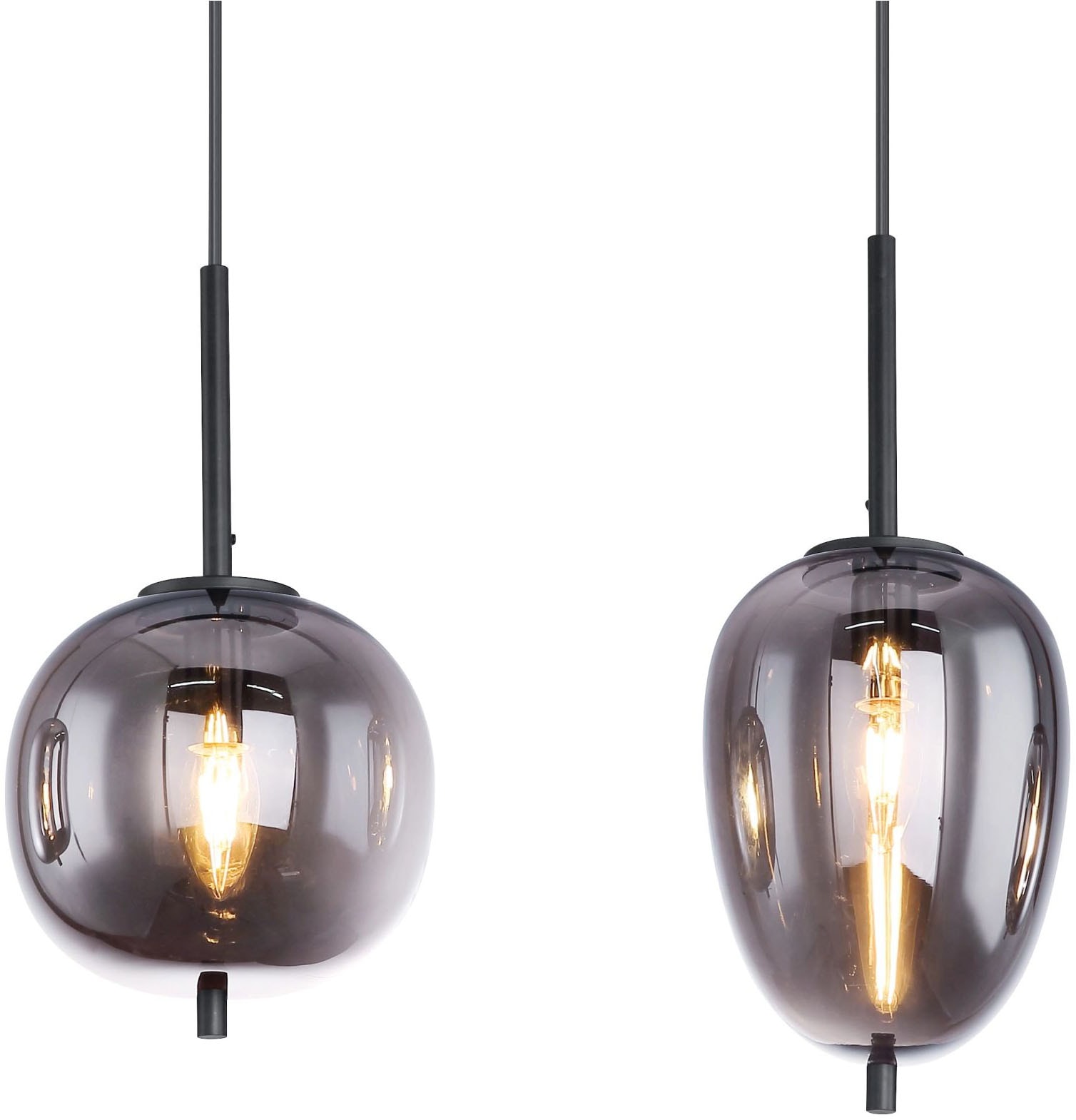 GLOBO LIGHTING Pendelleuchte »BLACKY«, Leuchtmittel E14 | ohne Leuchtmittel, Hängelampe, Hängeleuchte, verschiedene Gläser, modern, Essbereich