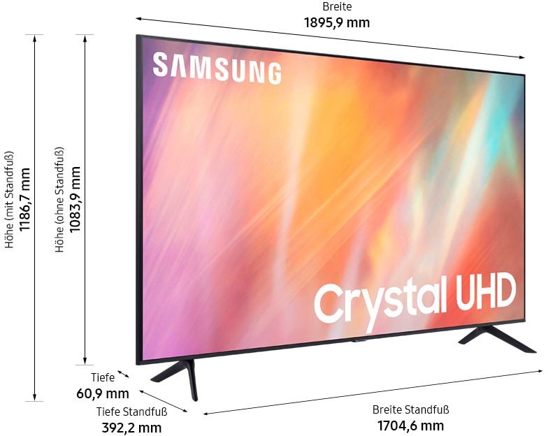 Samsung LED-Fernseher »GU85AU7179U«, 214 cm/85 Zoll, 4K Ultra HD, Smart-TV, HDR-Crystal Prozessor 4K-Q-Symphony-Contrast Enhancer