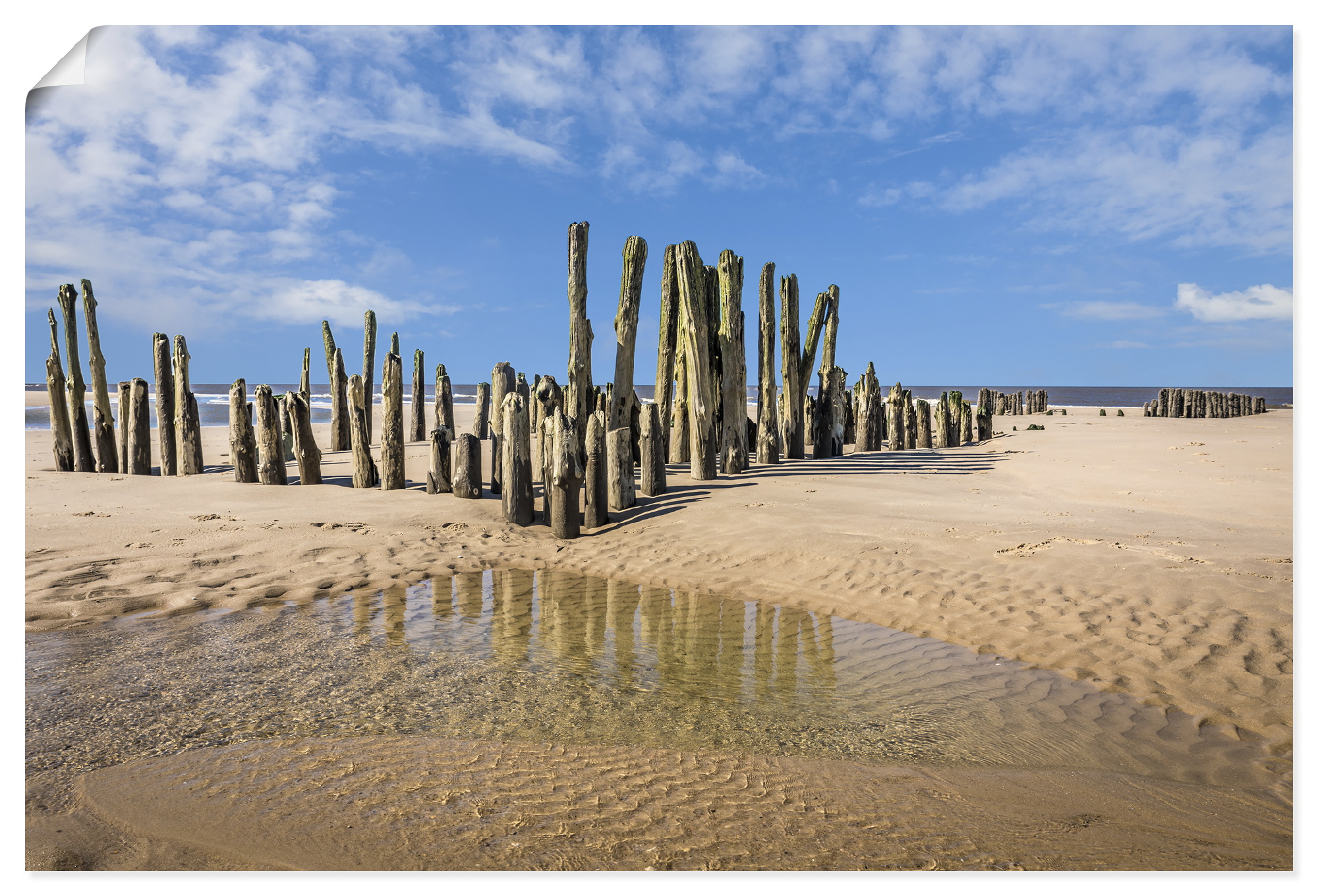 Artland Wandbild "Alte Buhnen am Strand von Rantum Sylt" 1 Stk. tlg. als Alubild, Leinwandbild, Poster, Wandaufkleber in verschied. Größen