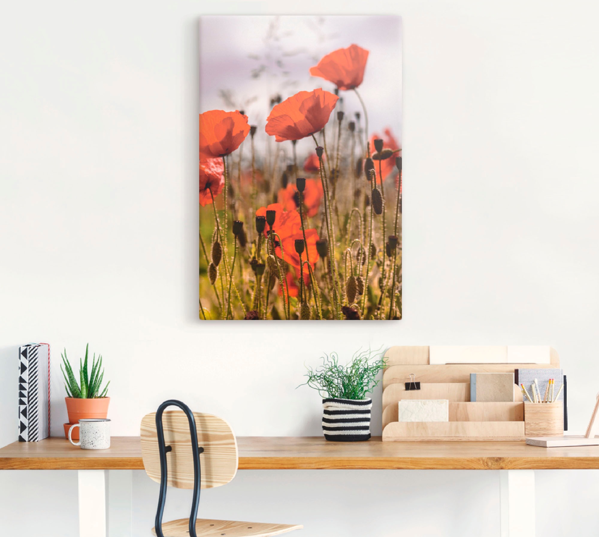 Artland Wandbild "Mohnblumen im Morgenlicht" Blumenwiese 1 Stk. tlg. als Al günstig online kaufen