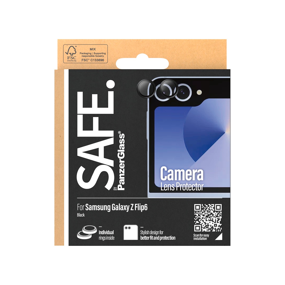 SAFE by PanzerGlass Kameraschutzglas »Camera Lens Protection«, für Samsung Galaxy Z Flip6, Linsenschutzglas, Schutzfolie, Kameraschutz, kratz- & stoßfest