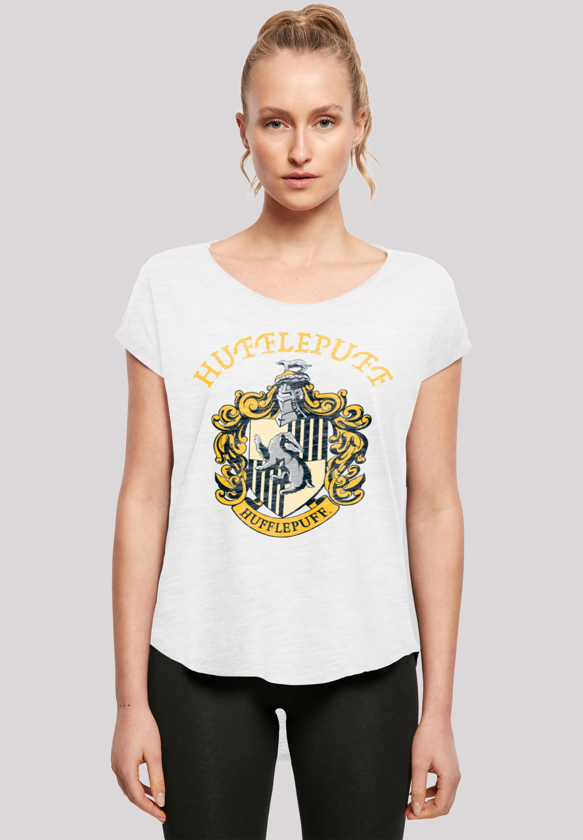 BAUR Long Kurzarmshirt Crest Tee«, Hufflepuff bestellen Harry tlg.) Ladies | (1 F4NT4STIC with Potter Slub »Damen