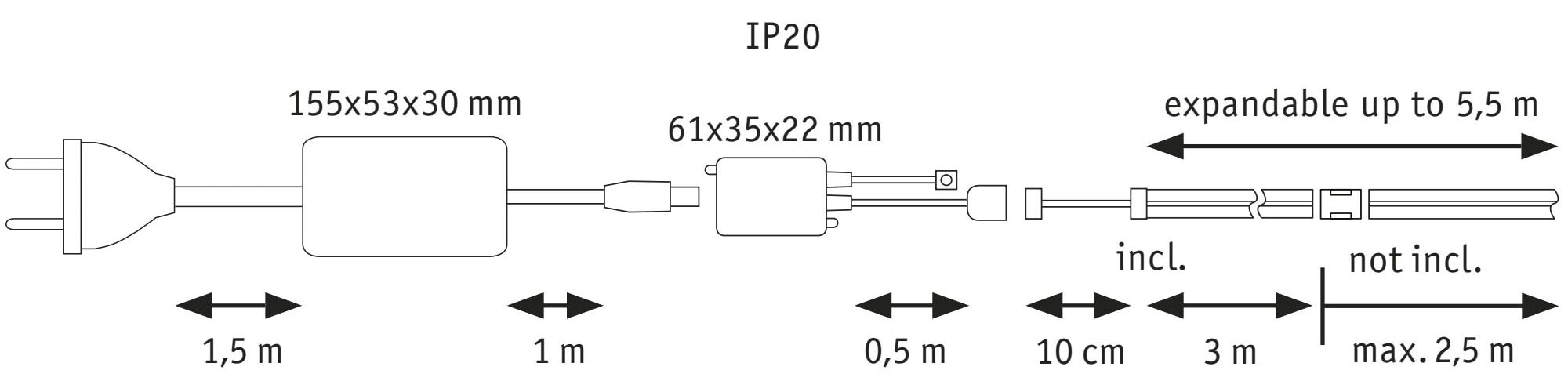 Paulmann LED-Streifen »MaxLED 1000 LED Strip Full-Line COB Basisset«, Memoryfunktion, Farbwechsler, Farbsteuerung, Dimmer