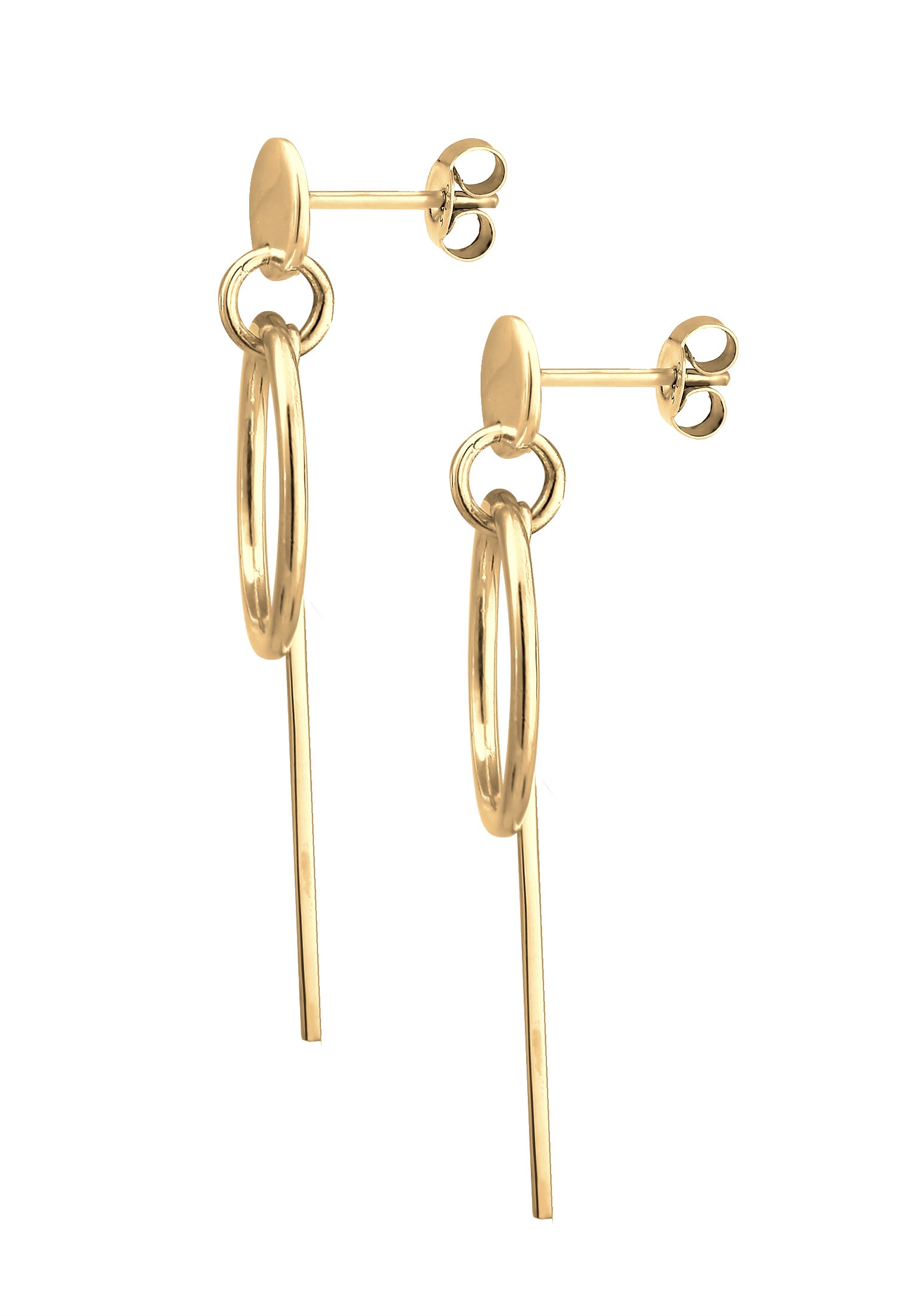 ELLI Circle Disc Drop Earrings Gold 925 Sterling Silver 2