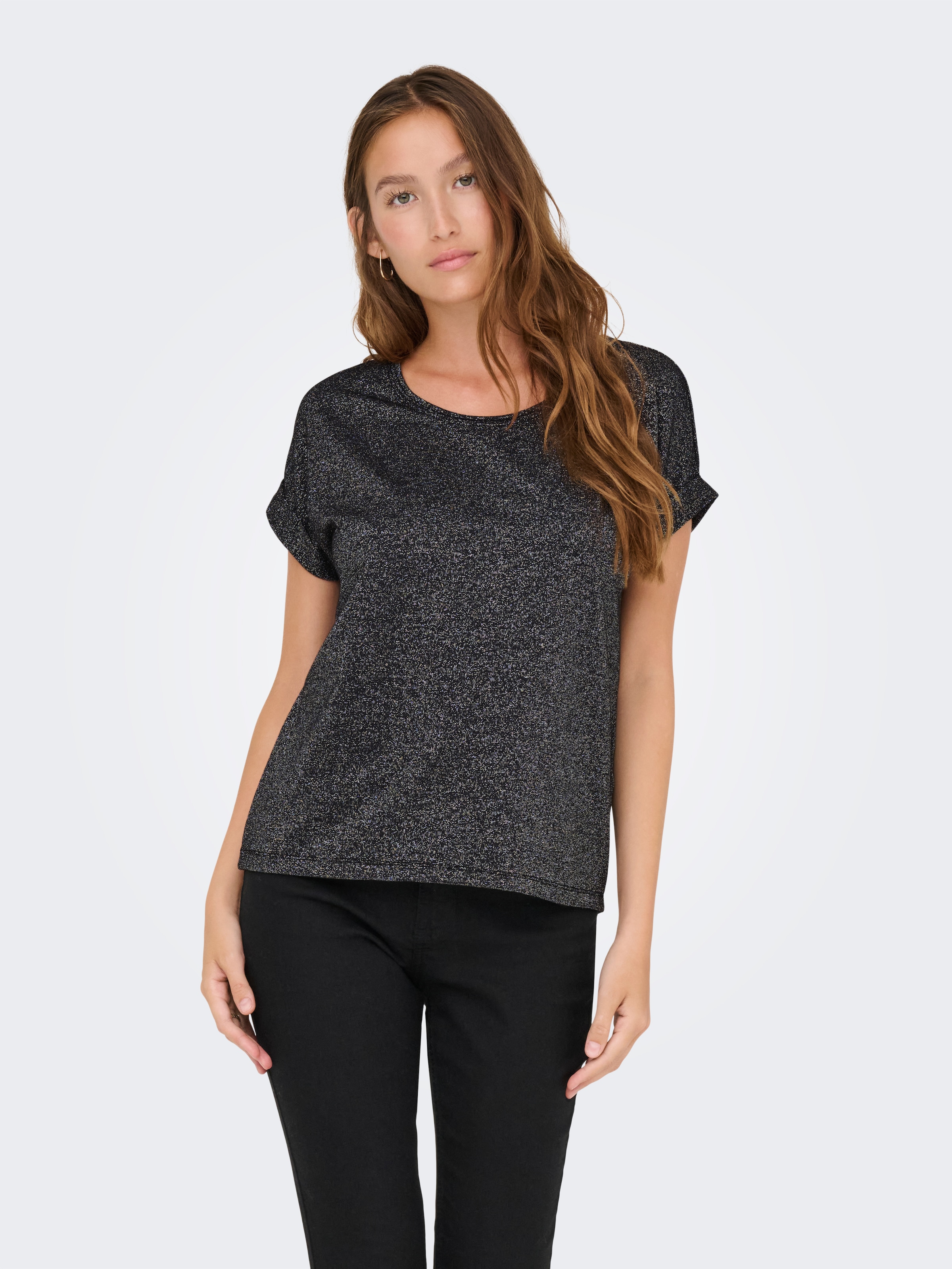 ONLY Kurzarmshirt "ONLMOSTER GLITTER S/S TOP NOOS JRS", mit Glitzerdetail günstig online kaufen