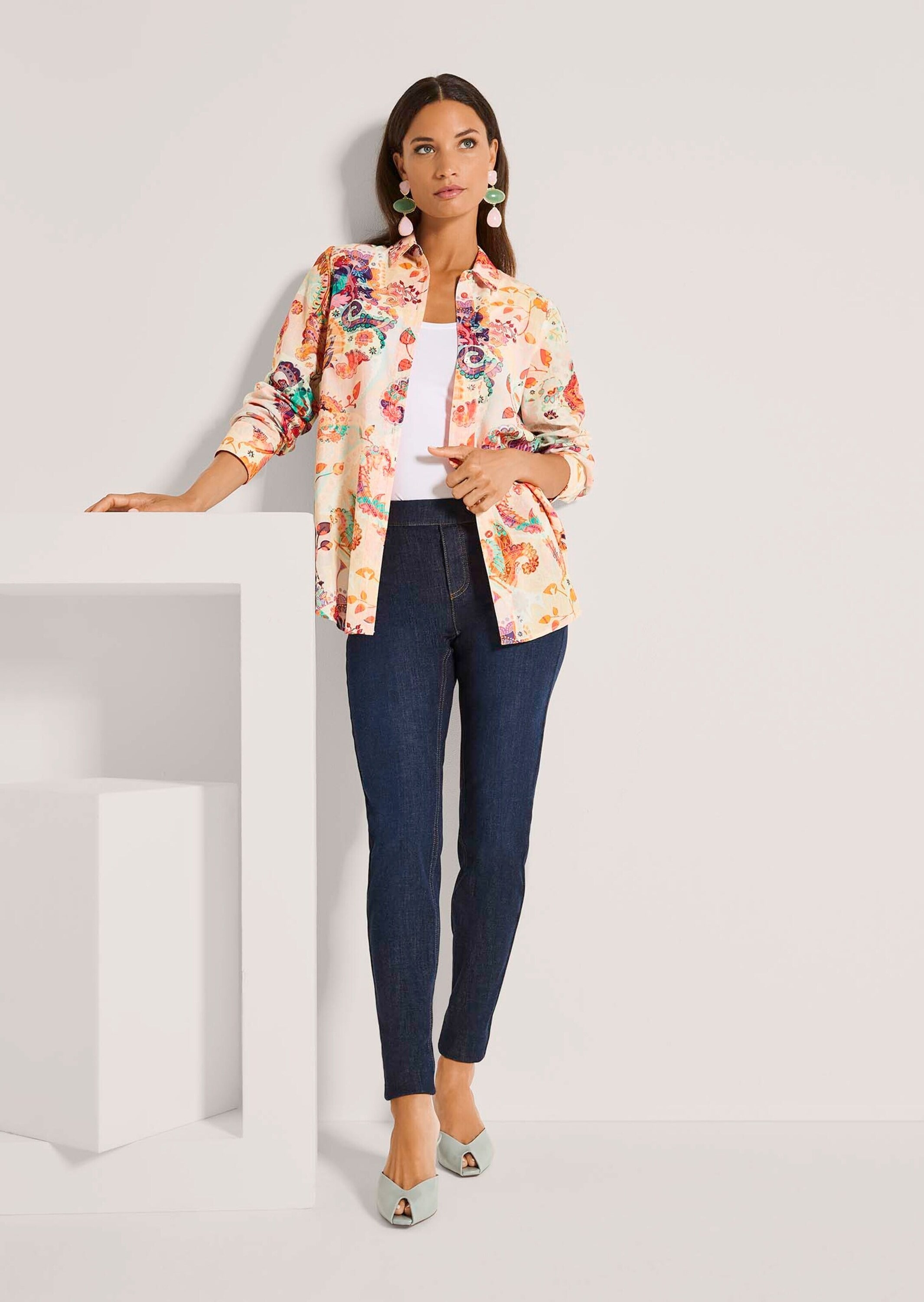 MADELEINE Hemdbluse »Hemdbluse Baumwollbluse mit Paisley-Muster«