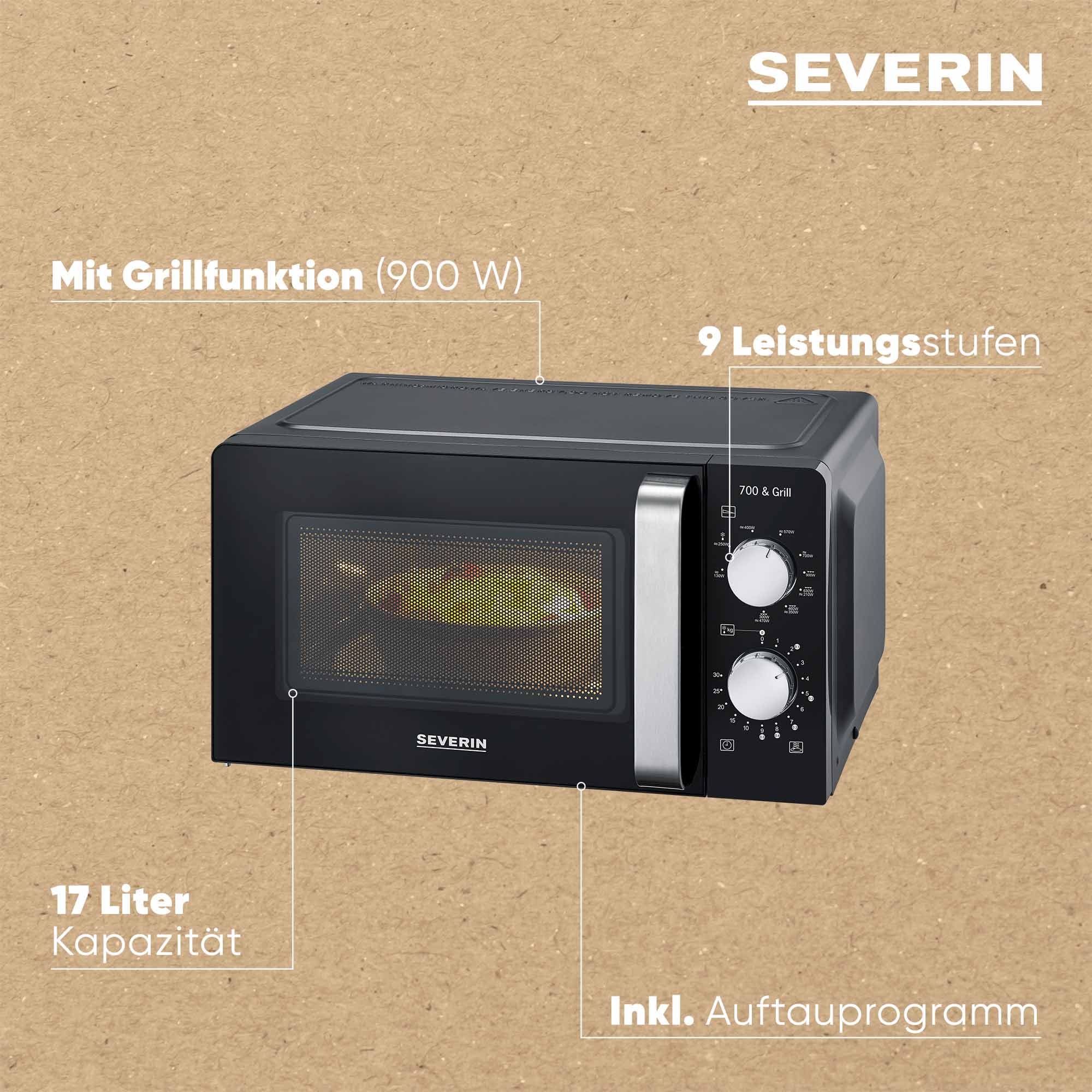Severin Mikrowelle »MW 7781, mit Grillfunktion 2-in-1« Grill | Mikrowelle 1100 W Kompaktes und schmales Design, Mikrowelle und Grill sind kombinierbar