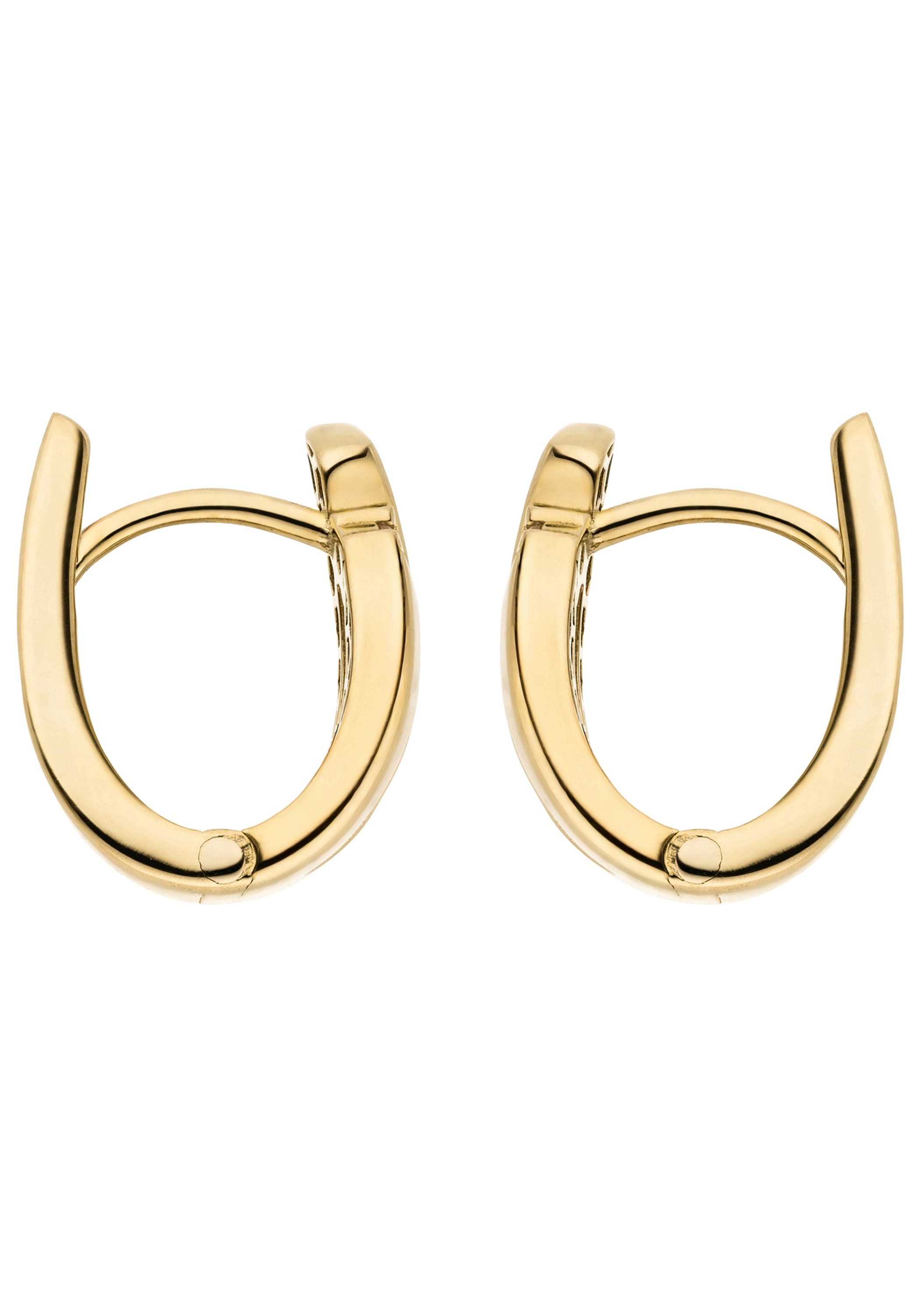 JOBO Paar Creolen »Ohrringe oval 13,6 mm« 8 Karat 333 Gold mit 2 Zirkonia