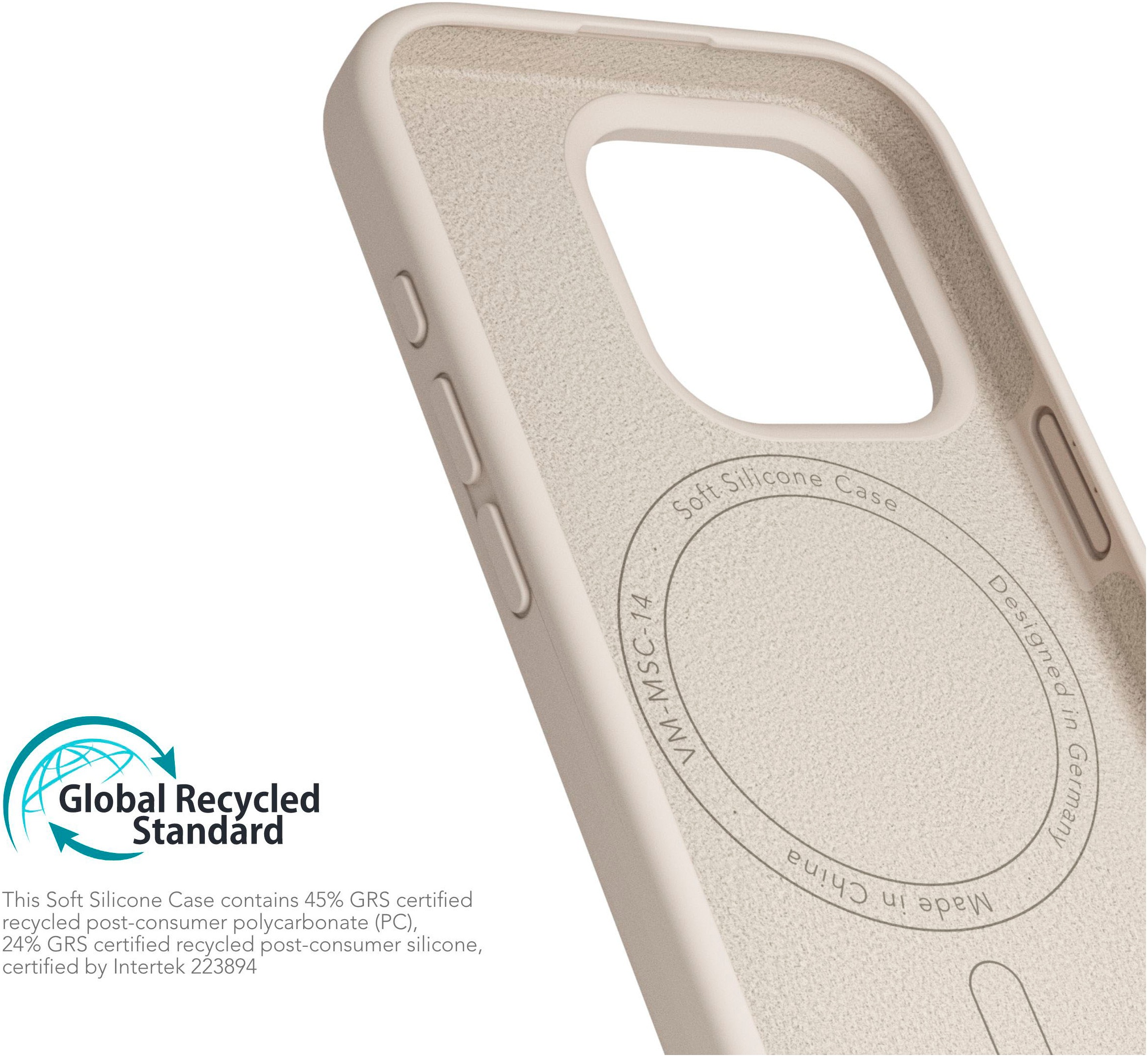 VONMÄHLEN Smartphone-Hülle »iPhone 16 Pro Max, Soft Silicone Case - Cream«