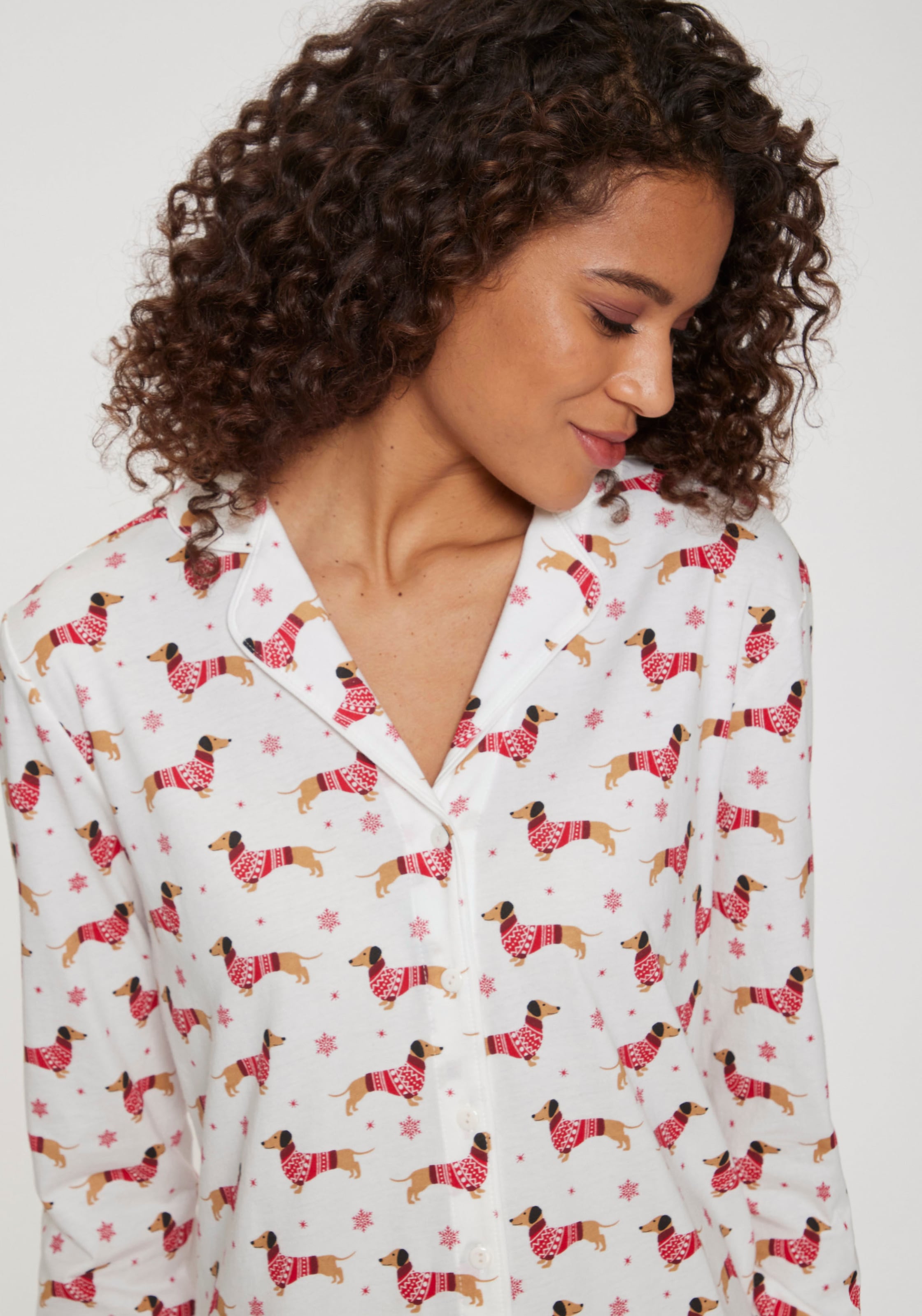 LASCANA Pyjama Set, 2 Stk. tlg., mit Alloverprint