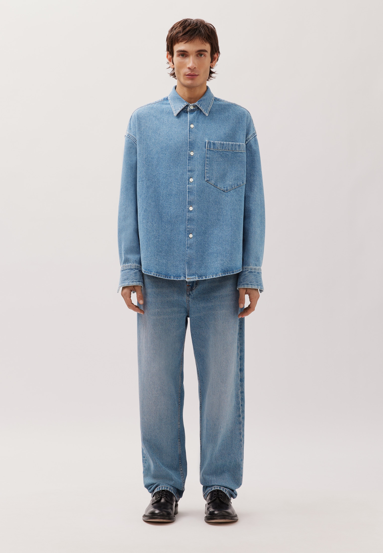 studio seidensticker Oversized 1/1 Kentkragen Denim