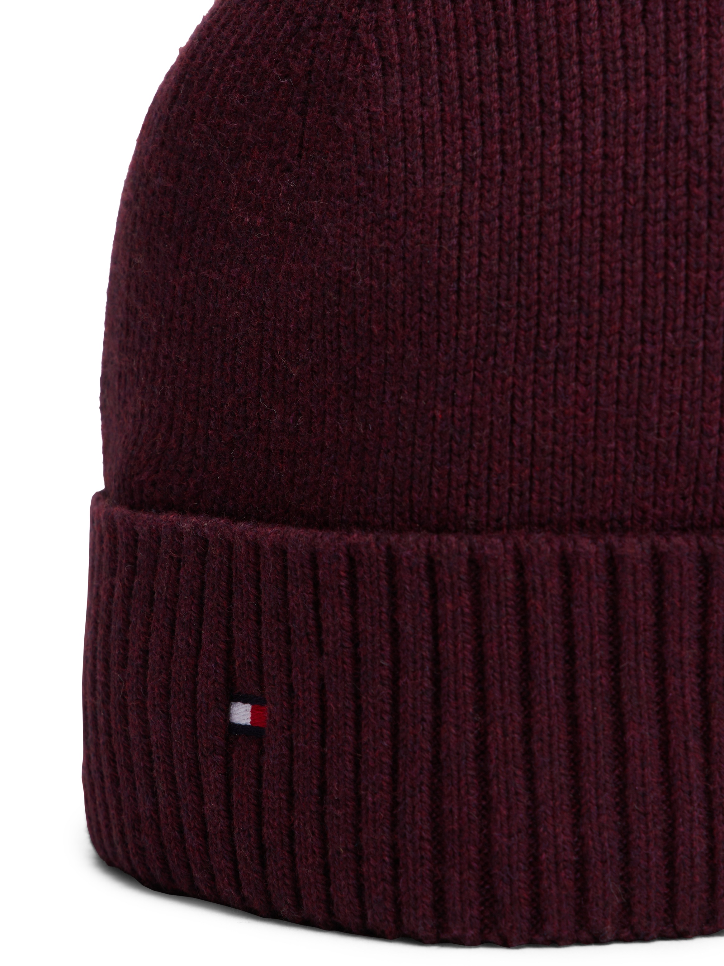 Tommy Hilfiger Strickmütze »TH FLAG PIMA COTTON BEANIE«, mit Logostickerei