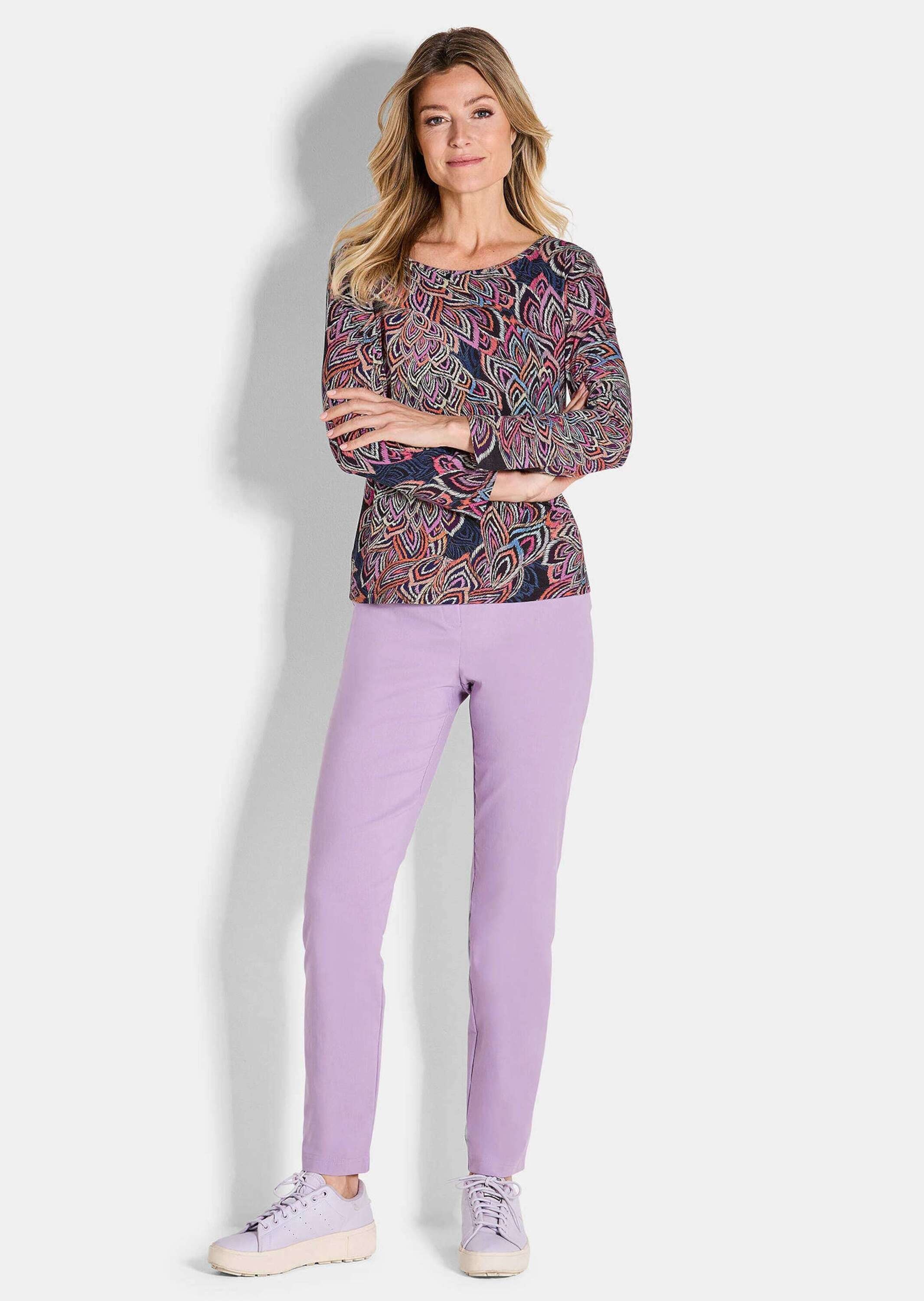 GOLDNER Print-Shirt "Kurzgröße Langarm Printshirt, U-Boot-Ausschnitt" günstig online kaufen