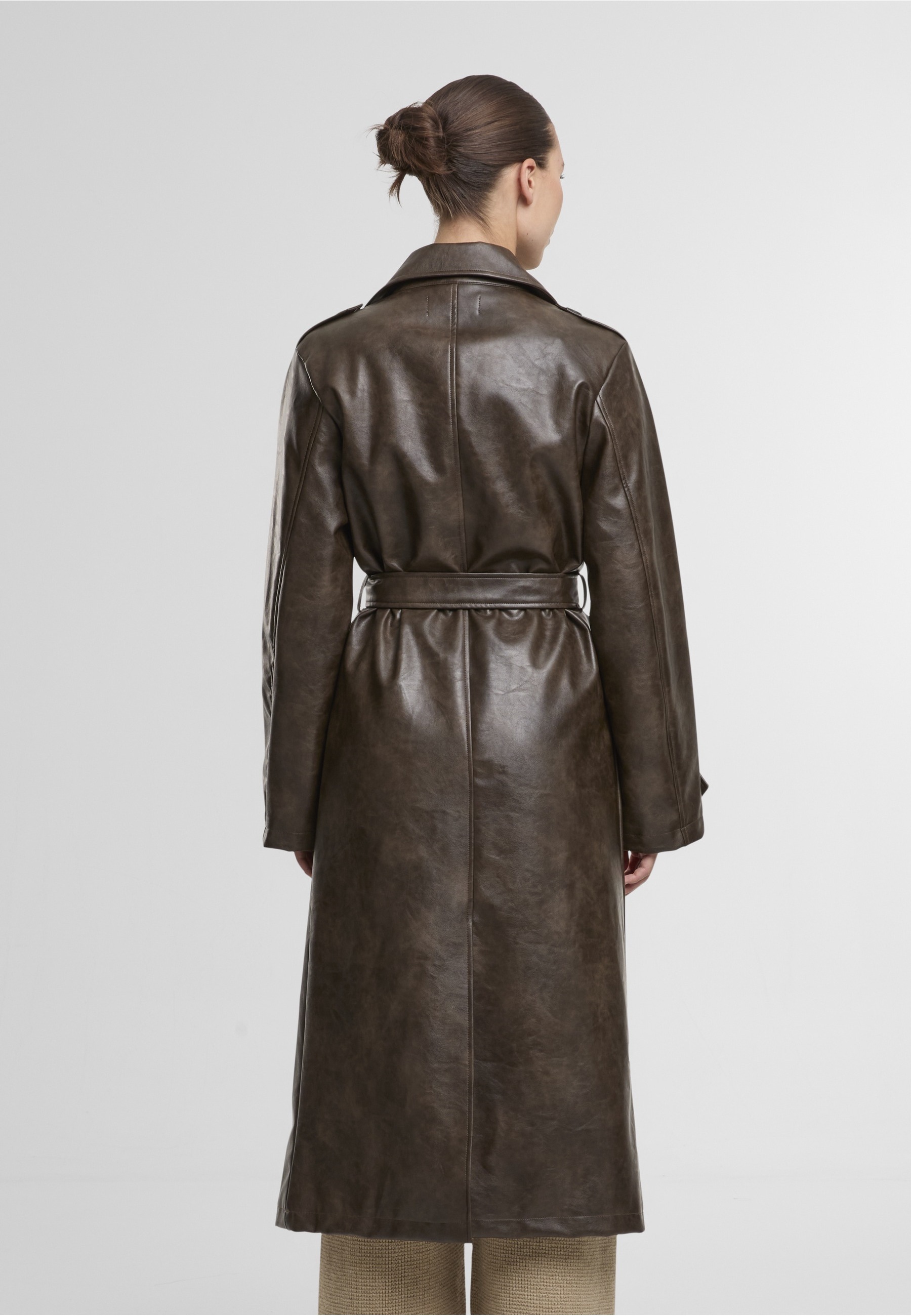 Another Cotton Lab Winterjacke »Another Cotton Lab Another Vegan Leather Trench Coat« 1 Stk. tlg. ohne Kapuze