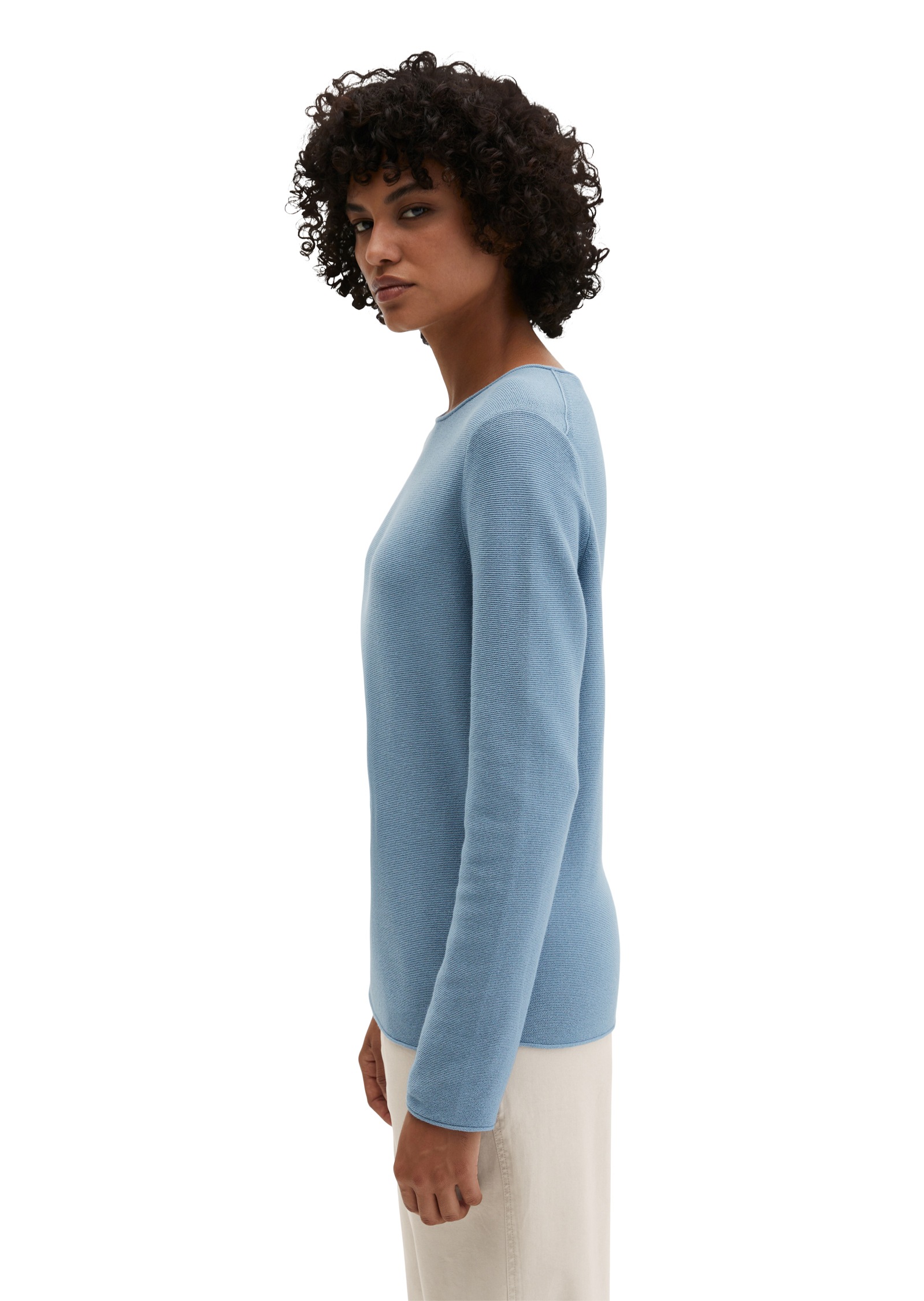 Thumbnail - Marc OPolo Strickpullover slim fit aus softem Organic Cotton, mit Rollkanten