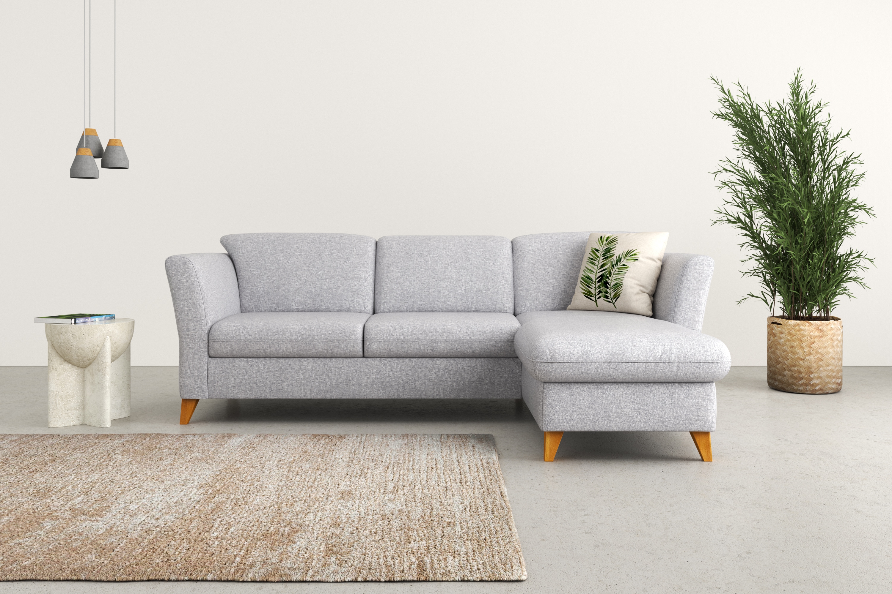 Home affaire Ecksofa "Trelleborg L-Form" Federkern-Polsterung, wahlweise mit Schlaffunktion und Bettkasten