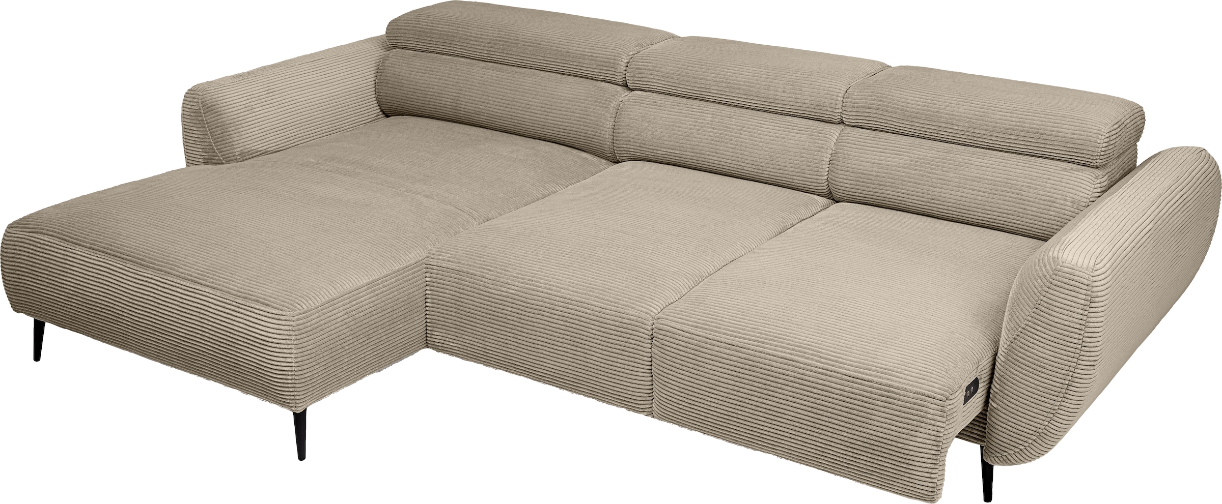 WERK2 Ecksofa »Alisson, mit elektrischer Sitztiefenverstellung, L-Form, Breite 277 cm«, Alisson – flexibler Komfort mit modernem Design und smarten Details.