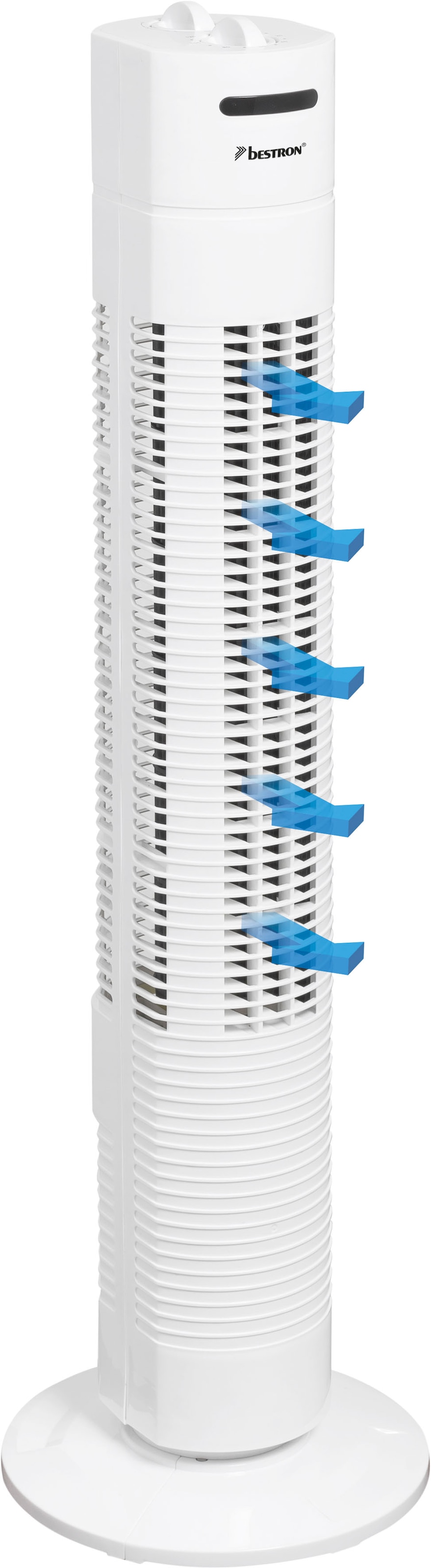 bestron Turmventilator "mit Schwenkfunktion", Höhe: 75 cm, 50 W, Weiß
