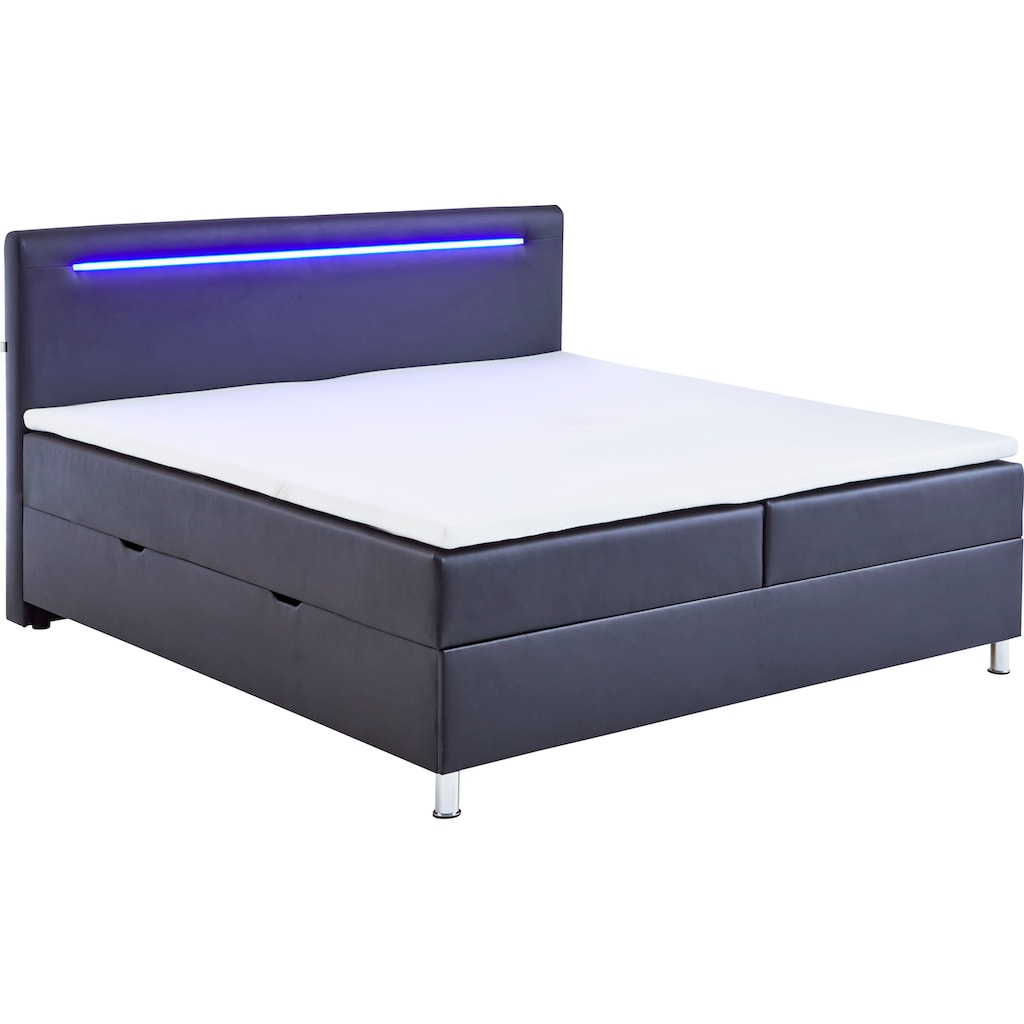 meise.möbel Boxbett, mit LED-Beleuchtung, Bettkasten und Topper