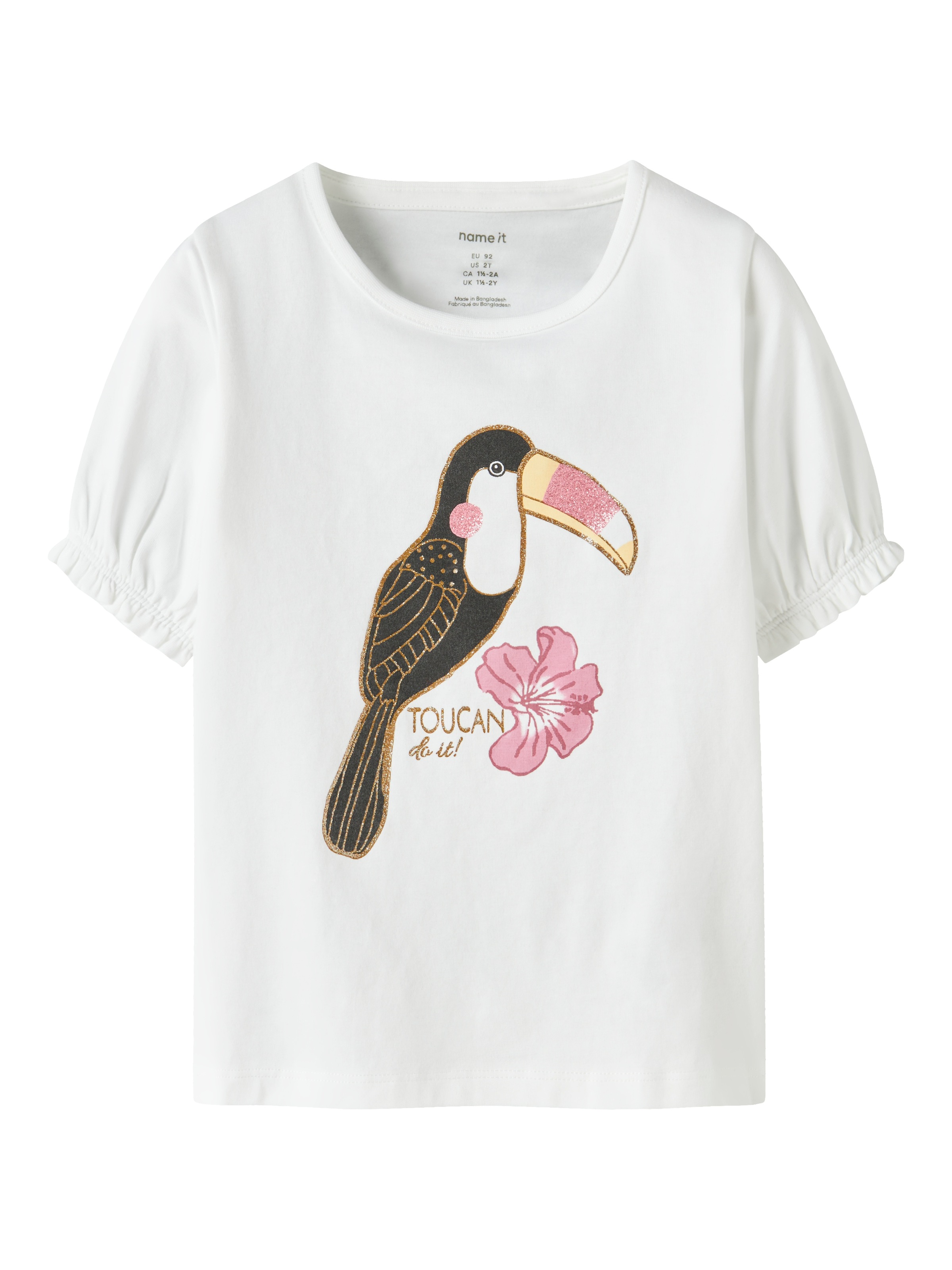 Name It T-Shirt "NMFHONEIA SS TOP BOX" Baumwollmischung, normal geschnitten