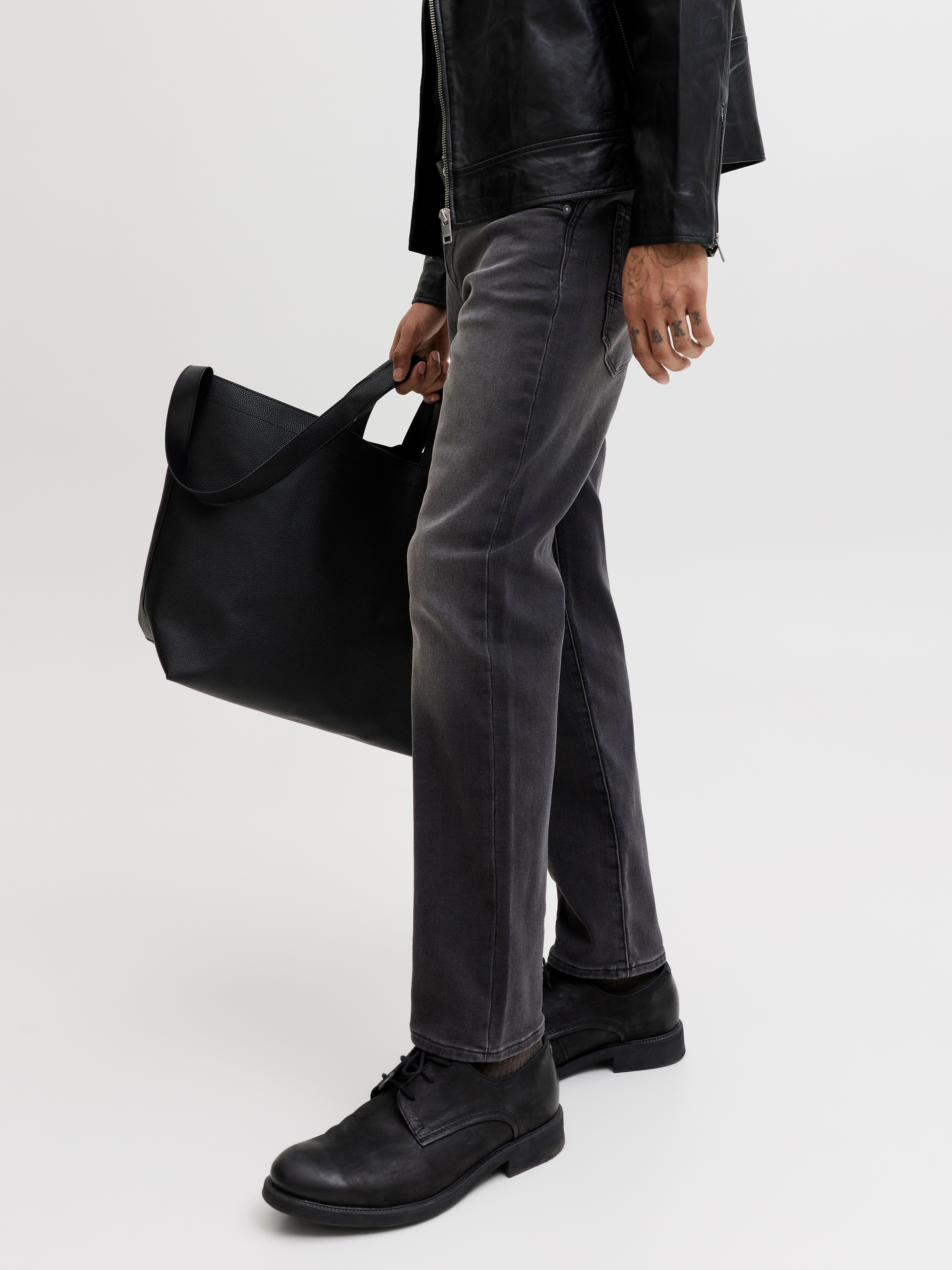 Thumbnail - Jack & Jones Tapered-fit-Jeans "JJIMIKE mit Stretch, Used-Look und bequemer Passform" mit Abriebeffekten