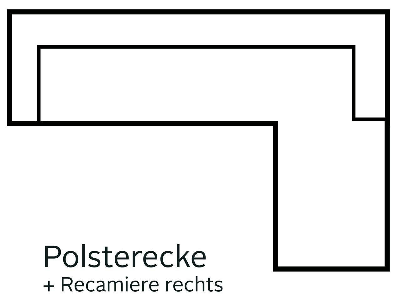 Home affaire Ecksofa »Solvei L-Form«, mit Recamierenabschluß und Sitztiefenverstellung