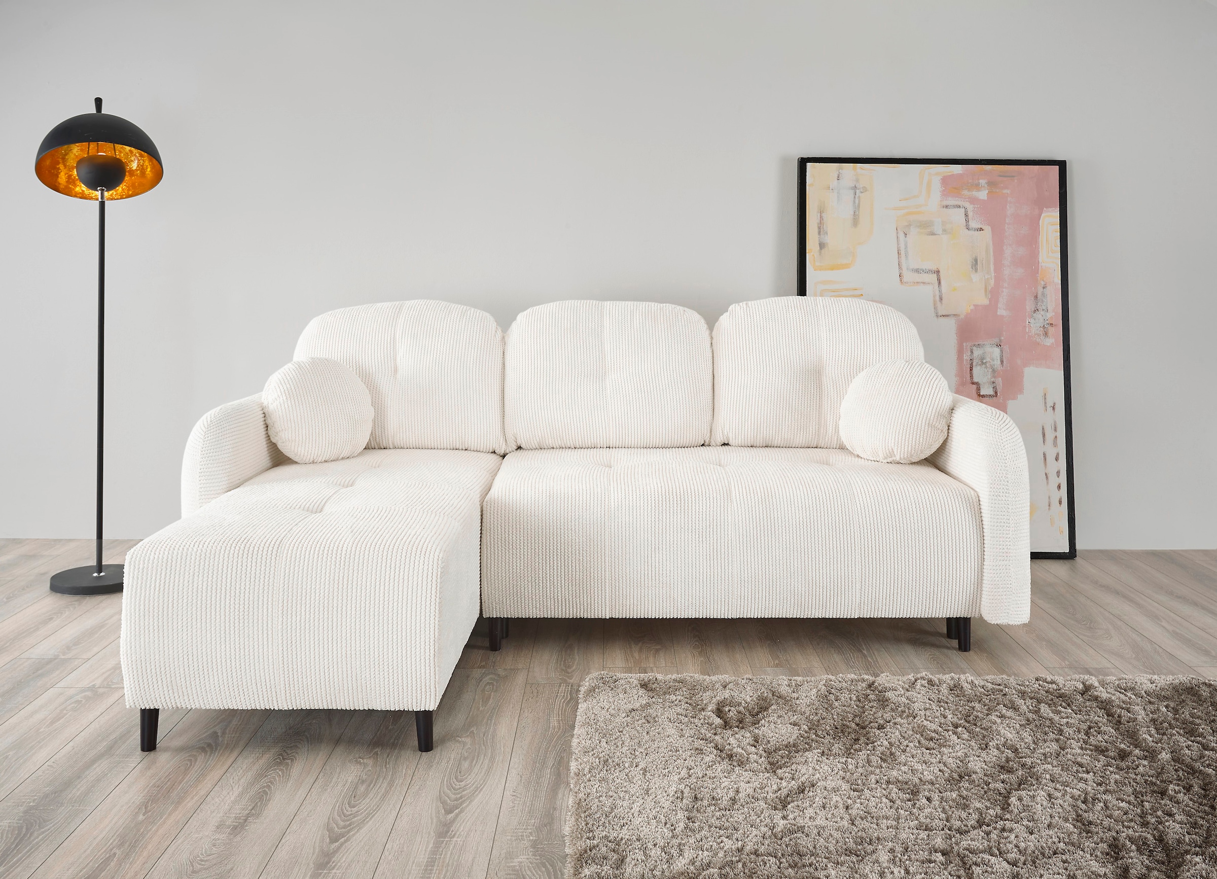 Leonique Ecksofa "BLAISE", mit Bett-Funktion (Liegefläche 140/200 cm), Zier günstig online kaufen