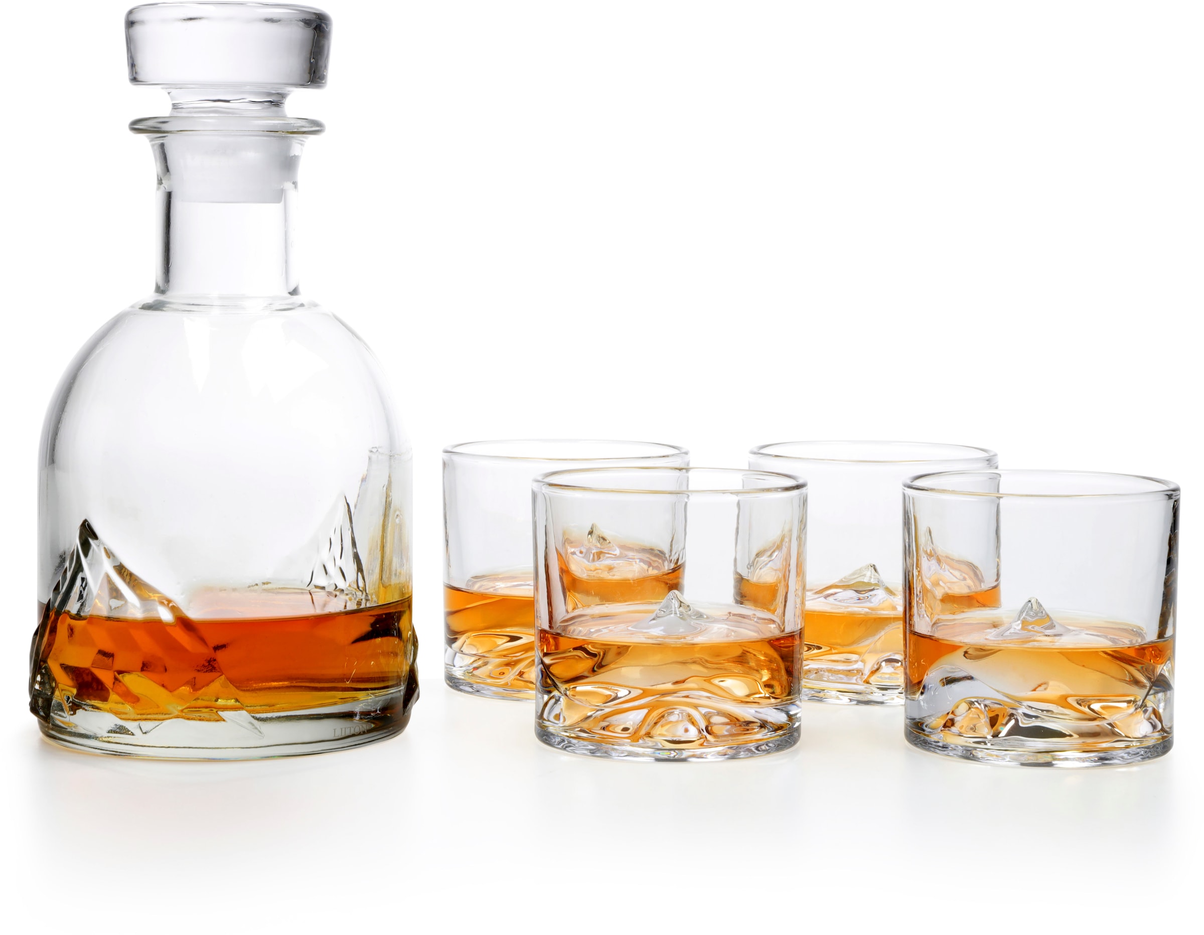 LIITON Whiskyglas »Everest«, (Set, 5 tlg.), 5-teilig, mit Dekanter
