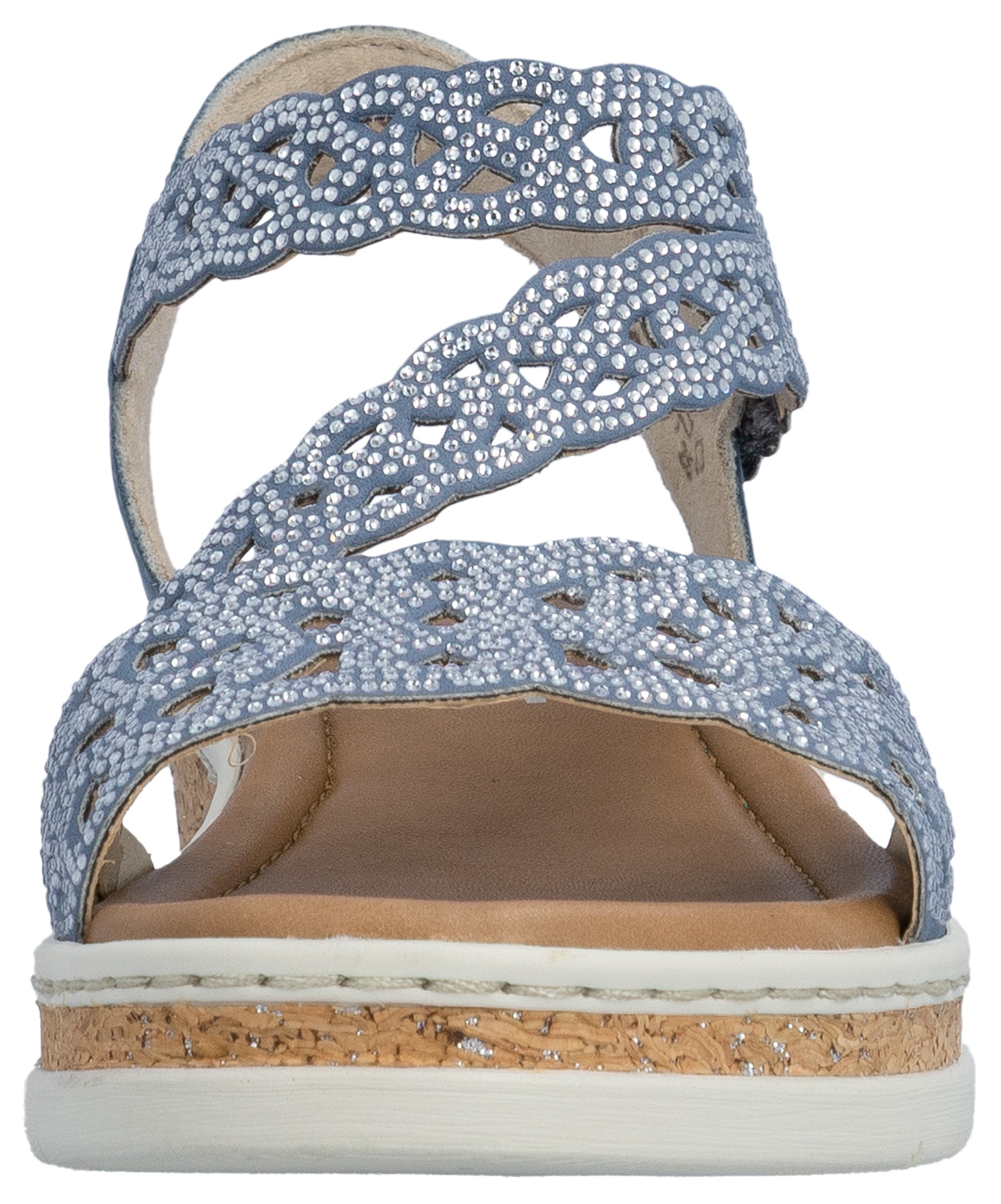 Rieker Keilsandalette  Keilsandalette, Sommerschuh, Urlaubsschuh mit Glitzersteine