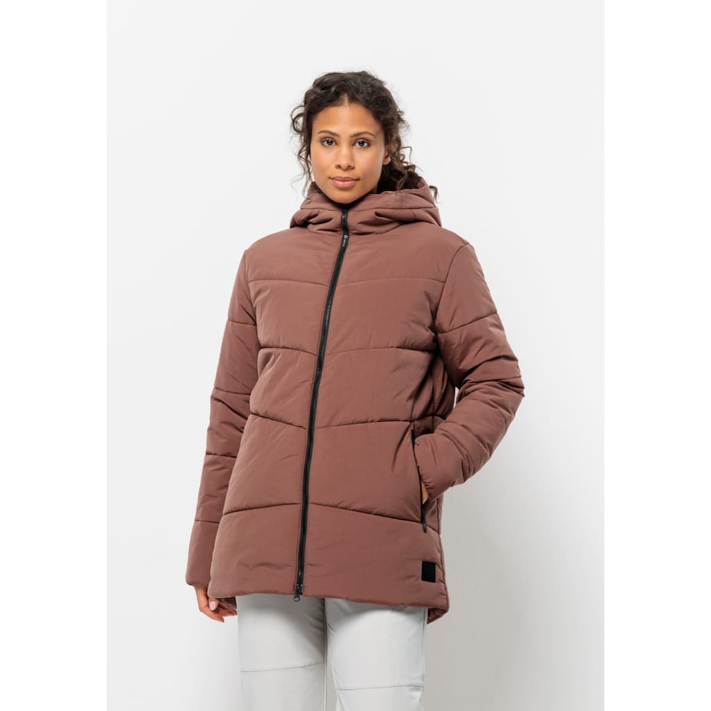 Jack Wolfskin Funktionsjacke »KAROLINGER LONG JKT W«, mit Kapuze