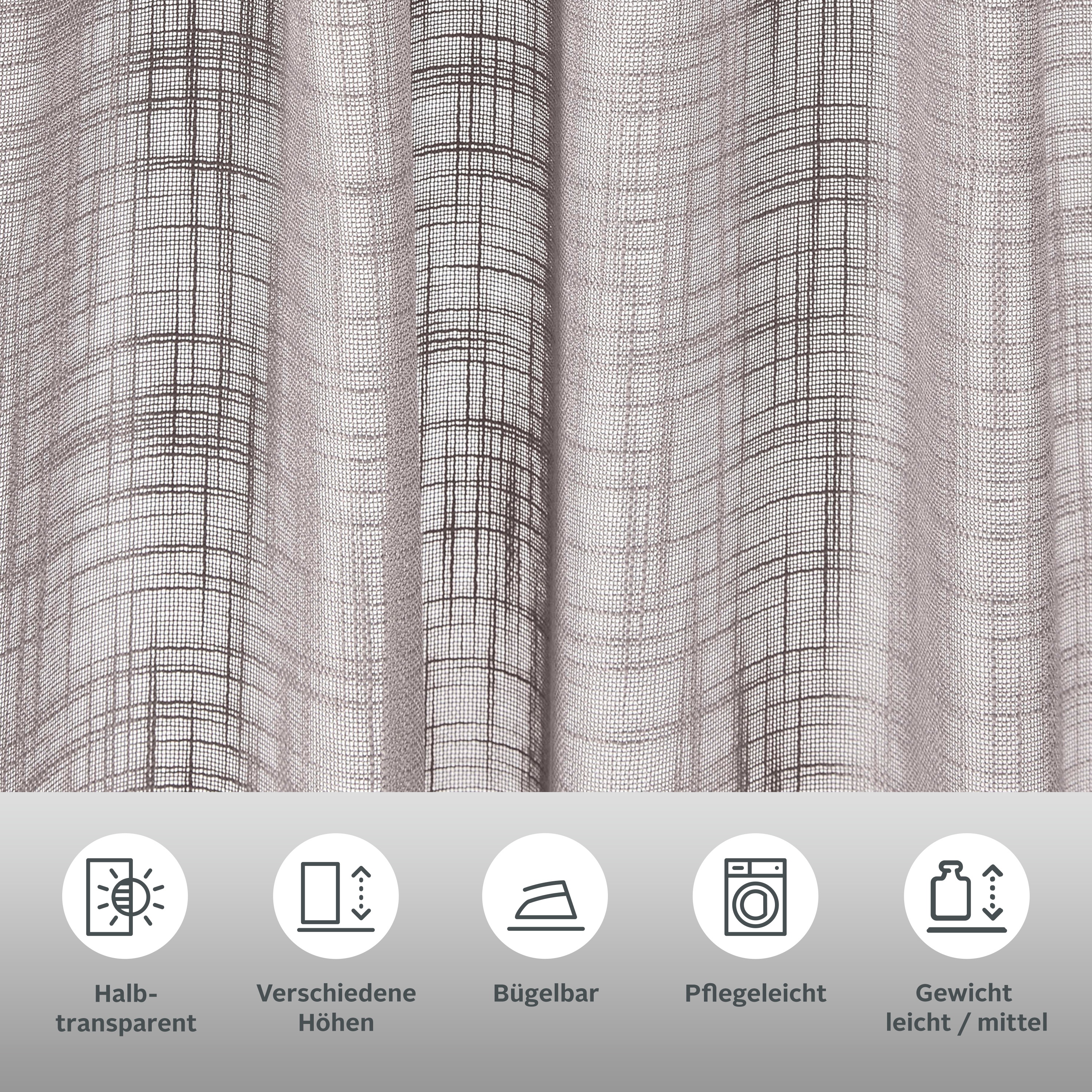 Thumbnail - LeGer Home by Lena Gercke Gardine "Marusha" Multifunktionsband 1 Stk. tlg. 1 Schal, Leinenoptik, grob gewebt, verschiede...